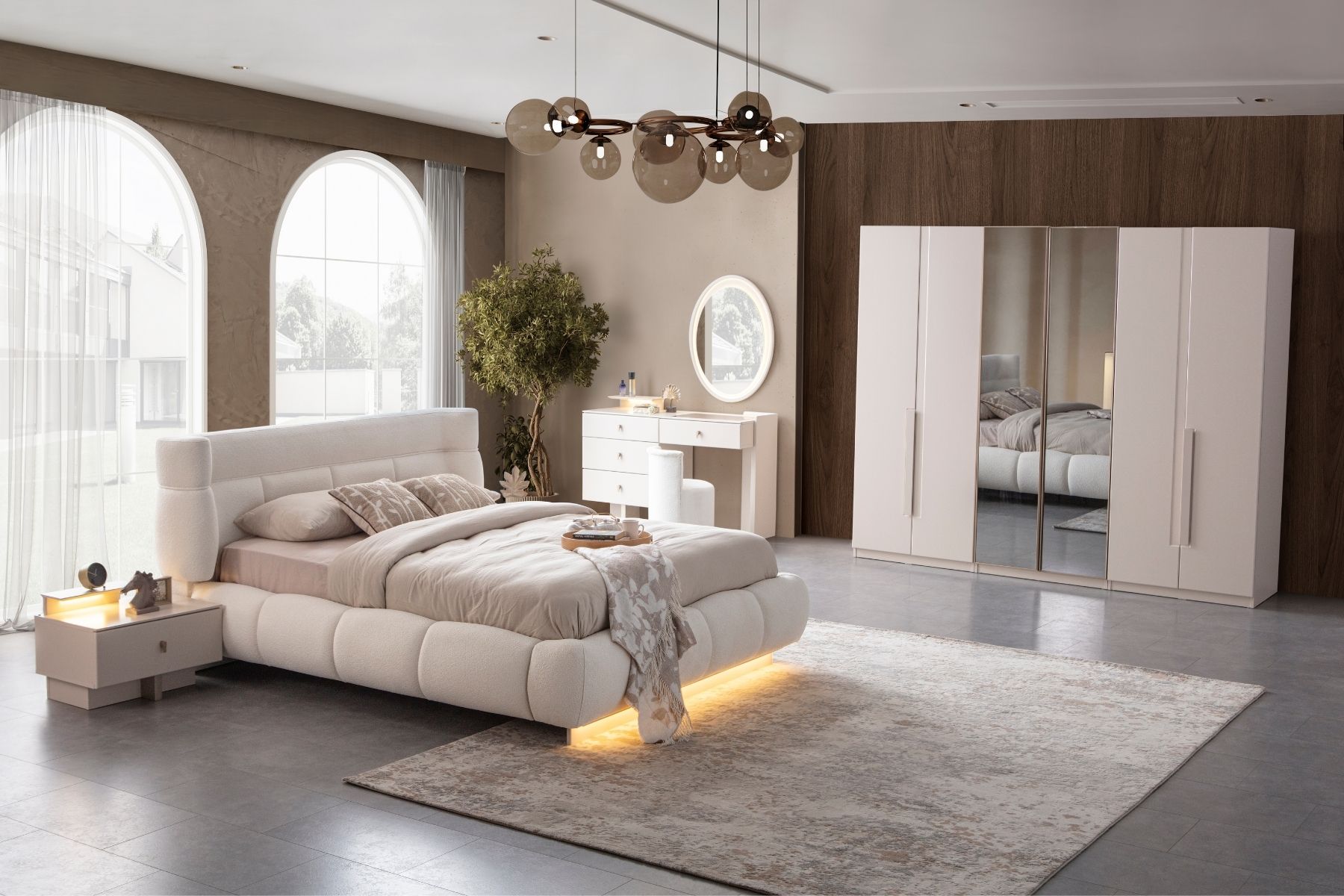 Bons Çift Aynalı Yatak Odası Takımı