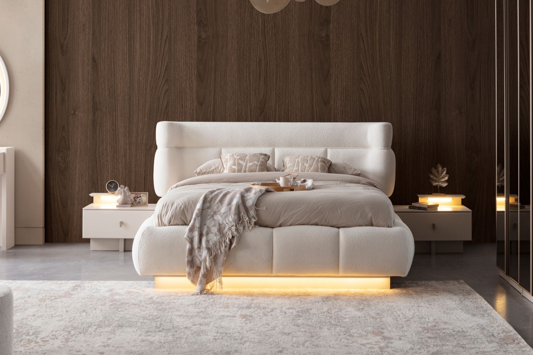 Bons Full Aynalı Köşe Yatak Odası Takımı