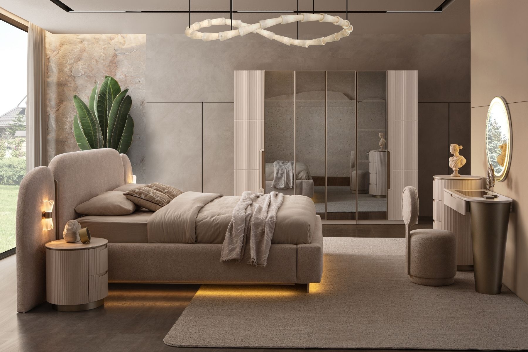 Bons Orta Aynalı Yatak Odası Takımı