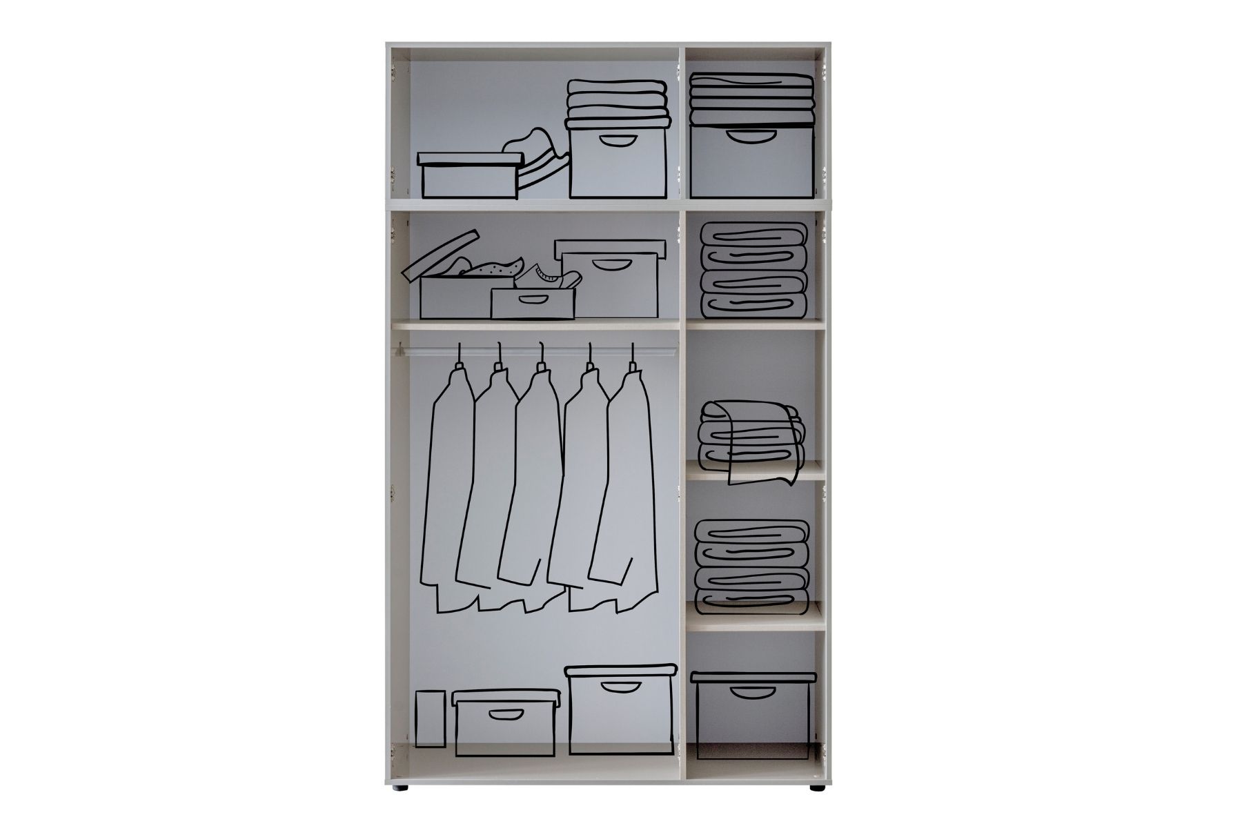 Bony Grey 3 Kapılı Modüllü Gardırop Bony Grey 3 Kapılı Modüllü Gardırop