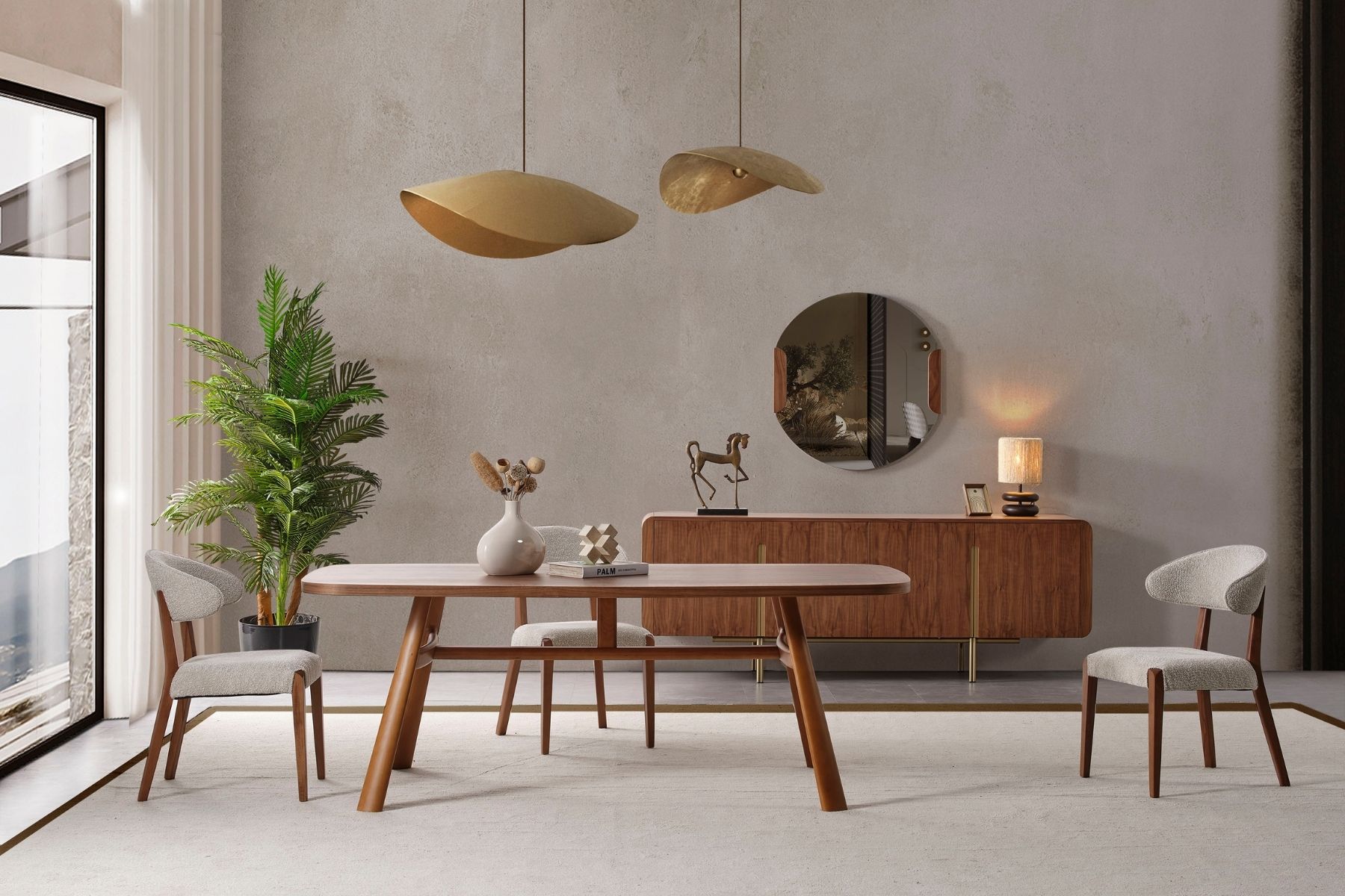 Vion Wallnut Yemek Odası Takımı Vion Wallnut Yemek Odası Takımı