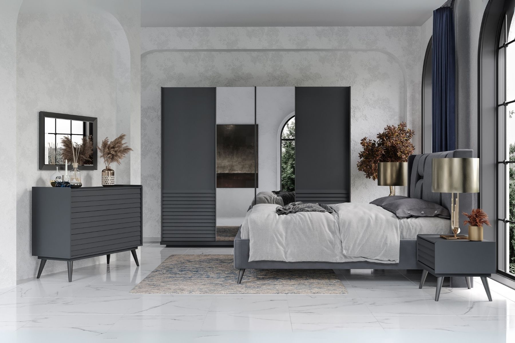 Cotta Grey Yatak Odası Takımı