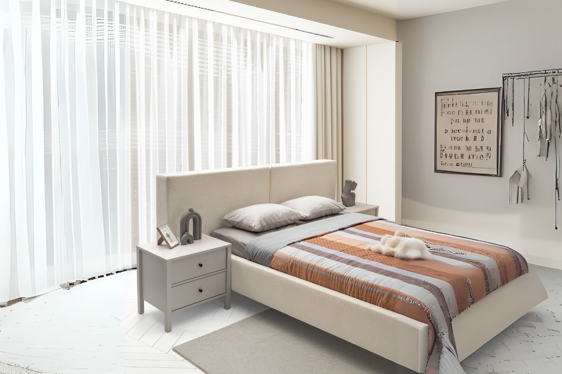 Folt Beige 6 Kapılı Yatak Odası Takımı