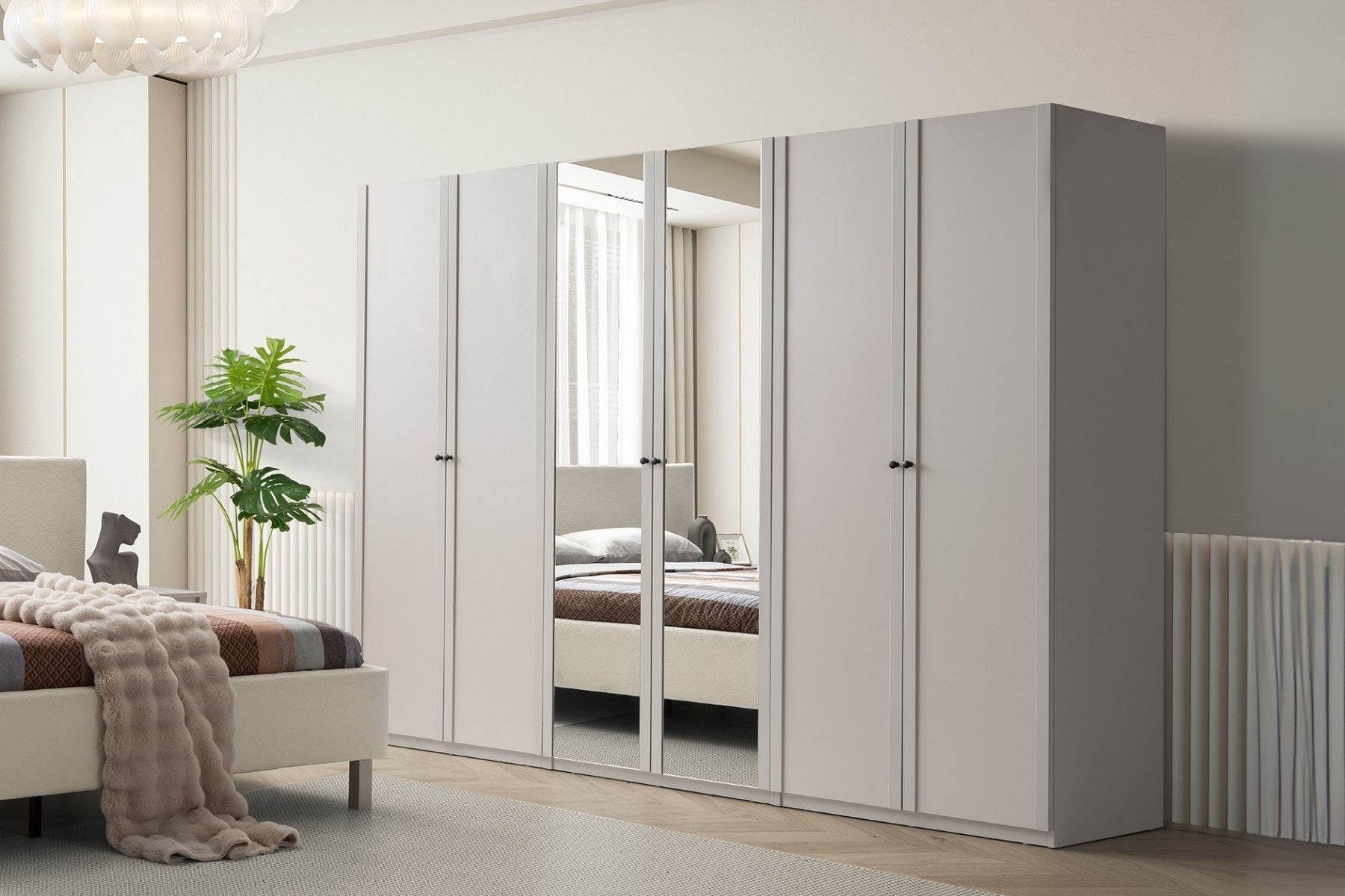 Folt Beige 6 Kapılı Yatak Odası Takımı