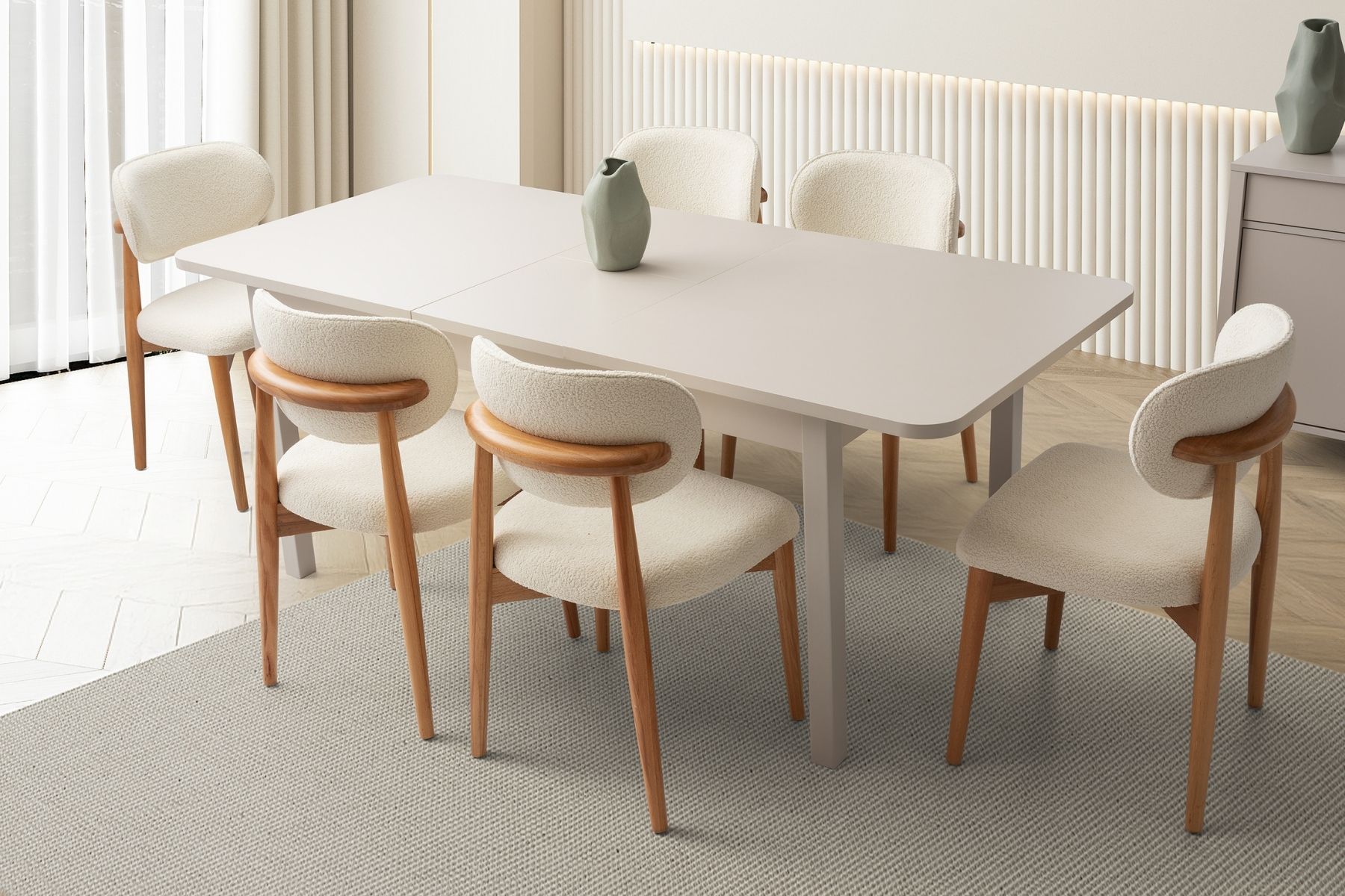 Folt Beige Yemek Odası Takımı