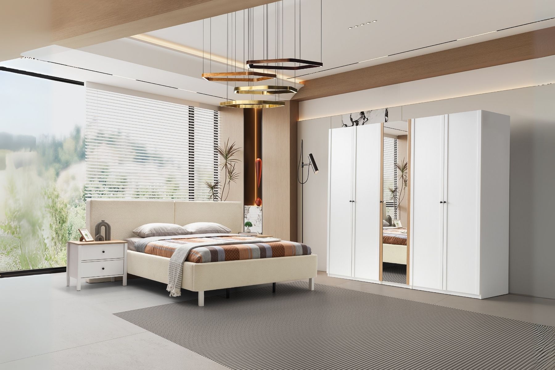 Mona White 5 Kapılı Yatak Odası Takımı Mona White 5 Kapılı Yatak Odası Takımı