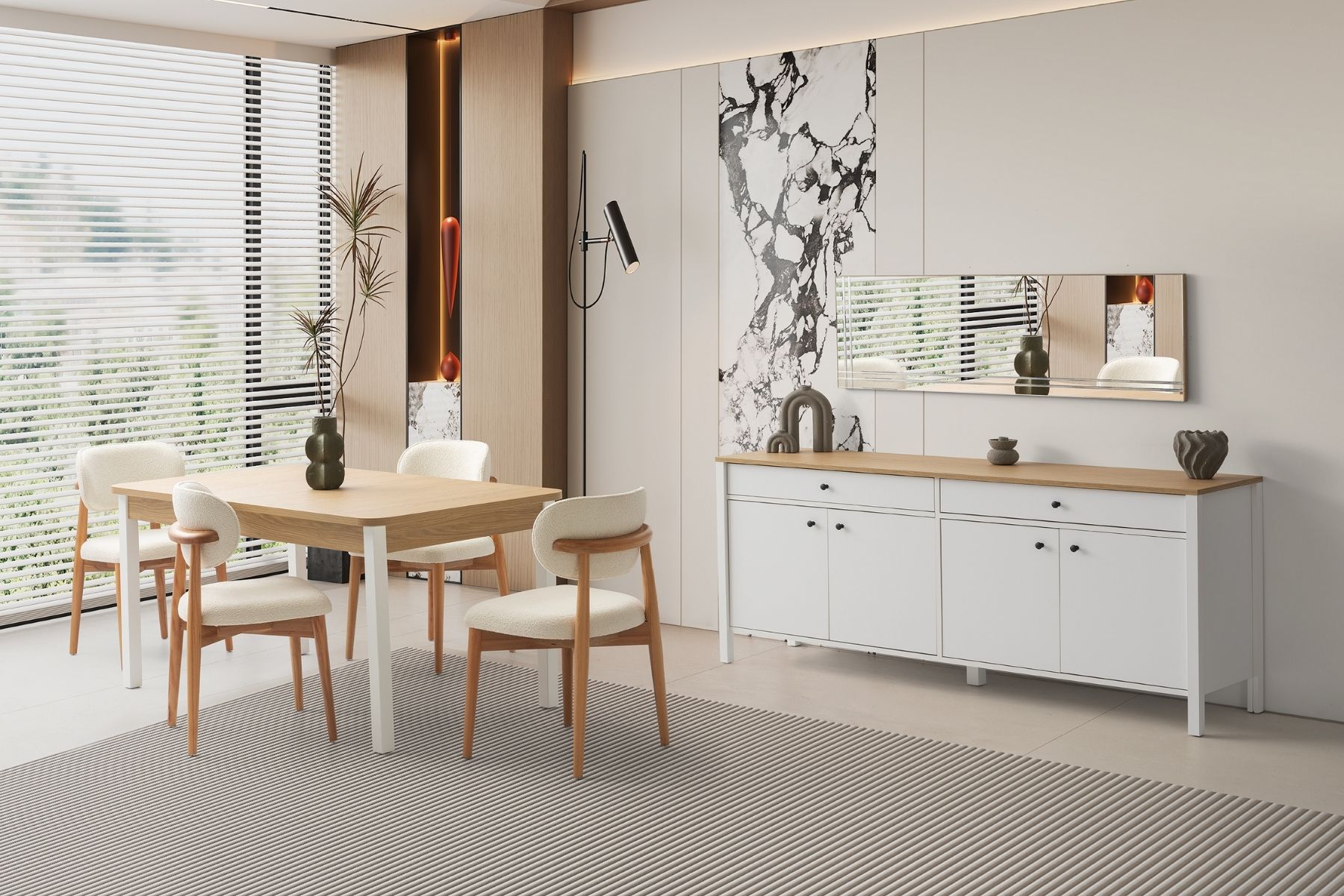 Mona White Yemek Odası Takımı Mona White Yemek Odası Takımı