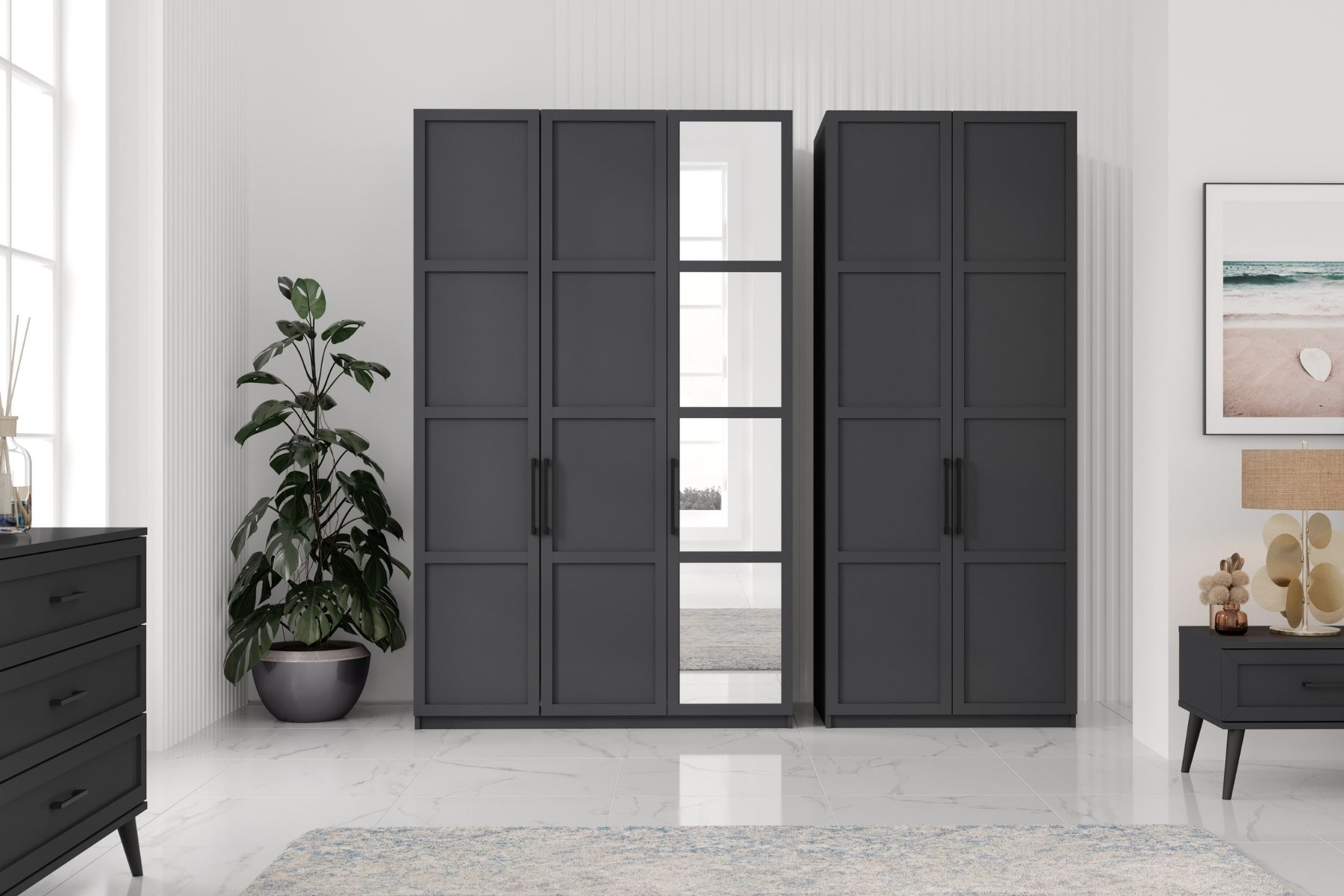 Pita Grey 5 Kapılı Gardırop Pita Grey 5 Kapılı Gardırop