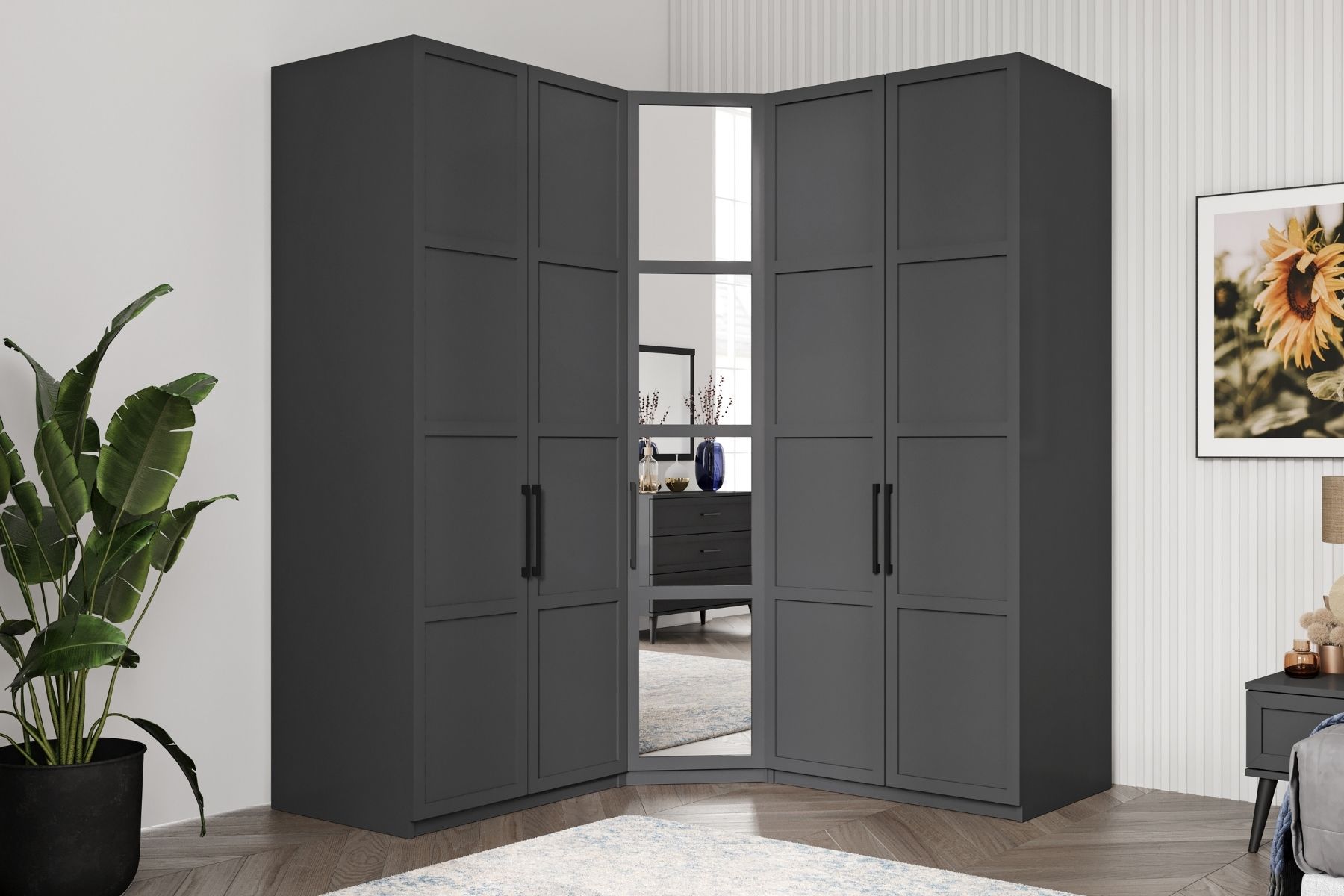 Pita Grey 5 Kapılı Köşe Gardırop Pita Grey 5 Kapılı Köşe Gardırop