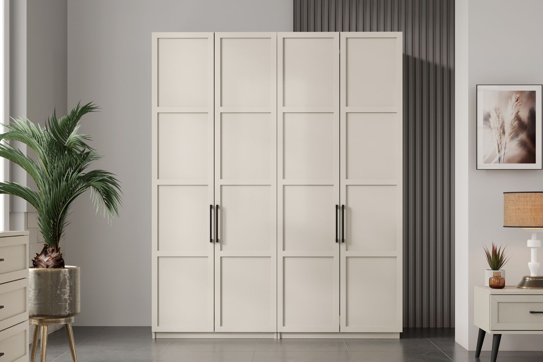 Pita Beige 4 Kapılı Gardırop Pita Beige 4 Kapılı Gardırop