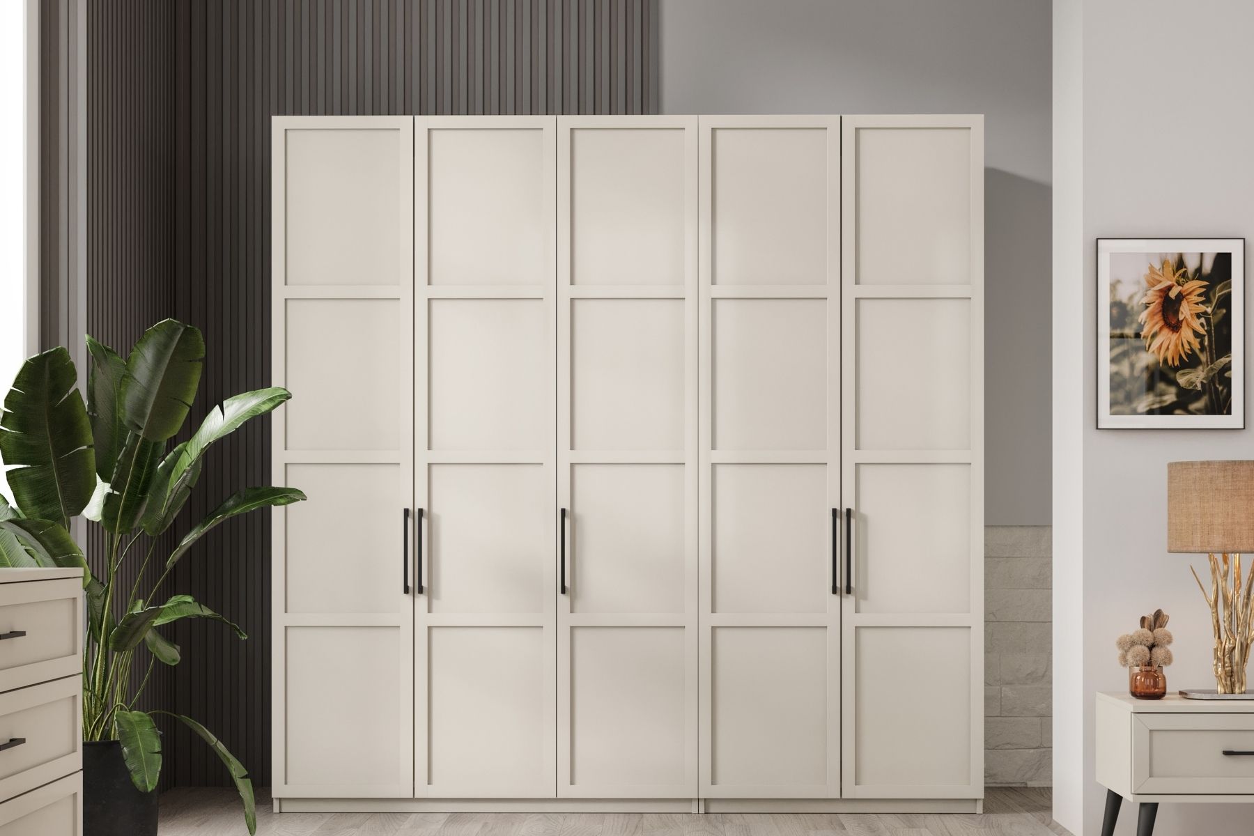 Pita Beige 5 Kapılı Gardırop Pita Beige 5 Kapılı Gardırop