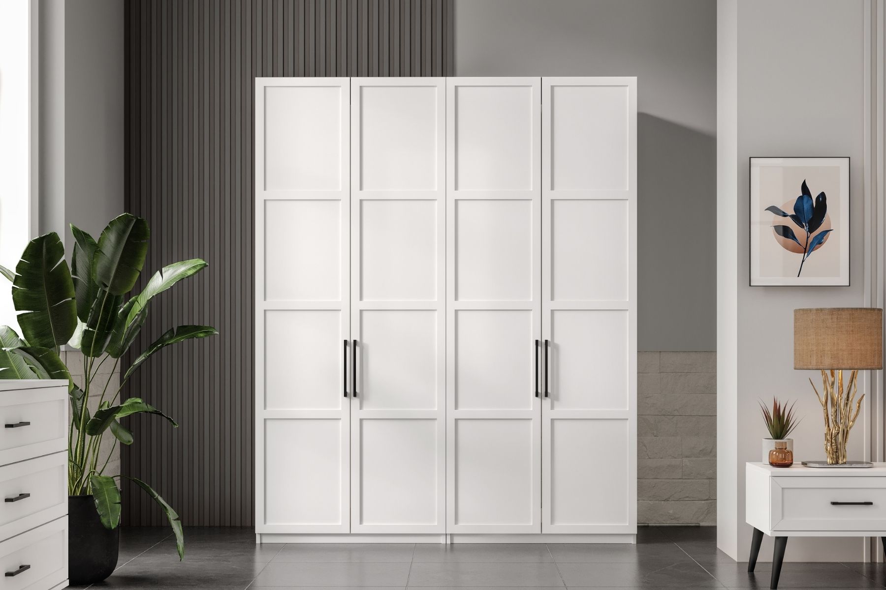 Pita White 4 Kapılı Gardırop Pita White 4 Kapılı Gardırop