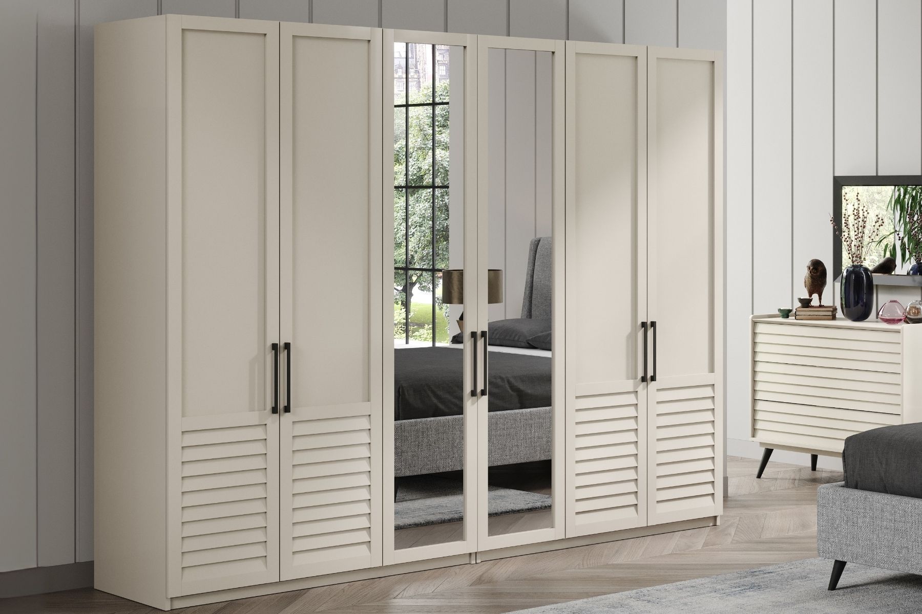 Rent Beige 6 Kapılı Gardırop Rent Beige 6 Kapılı Gardırop