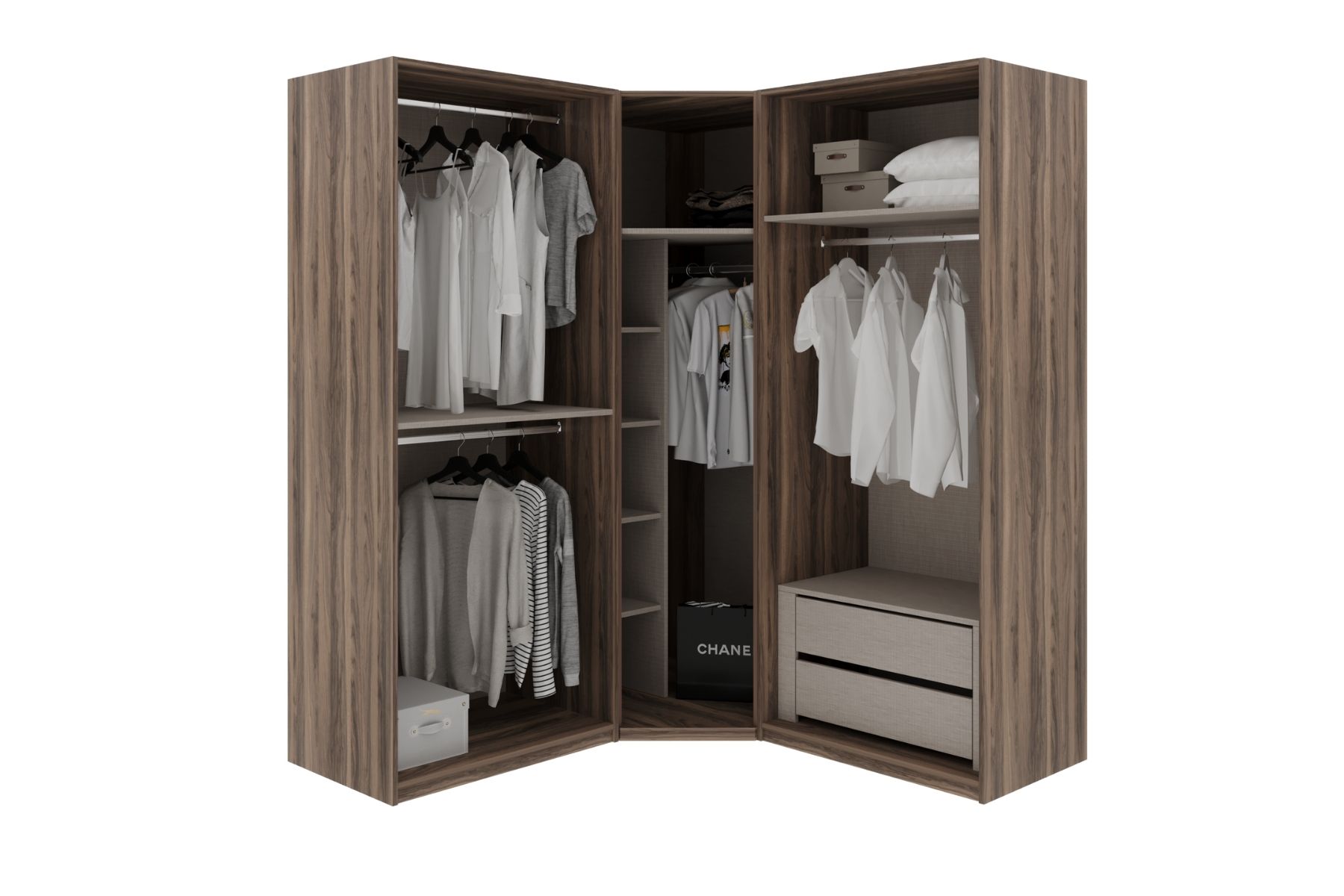 Rent Beige 5 Kapılı Köşe Gardırop
