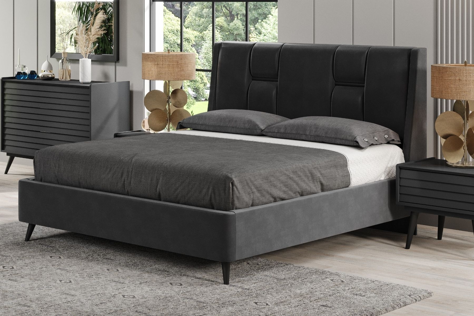 Rent Grey Bazalı Karyola Rent Grey Bazalı Karyola