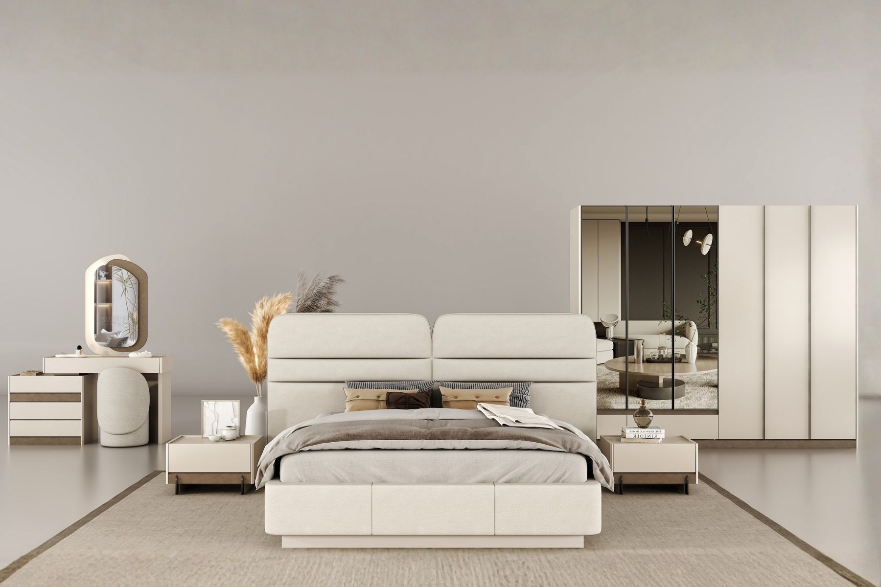 Nitra Aynalı Yatak Odası Takımı 