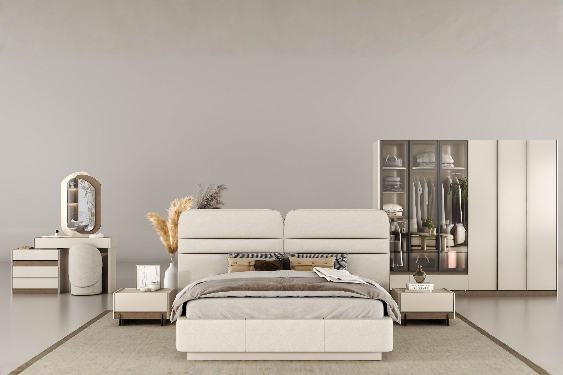 Nitra Reflekte Camlı Yatak Odası Takımı 