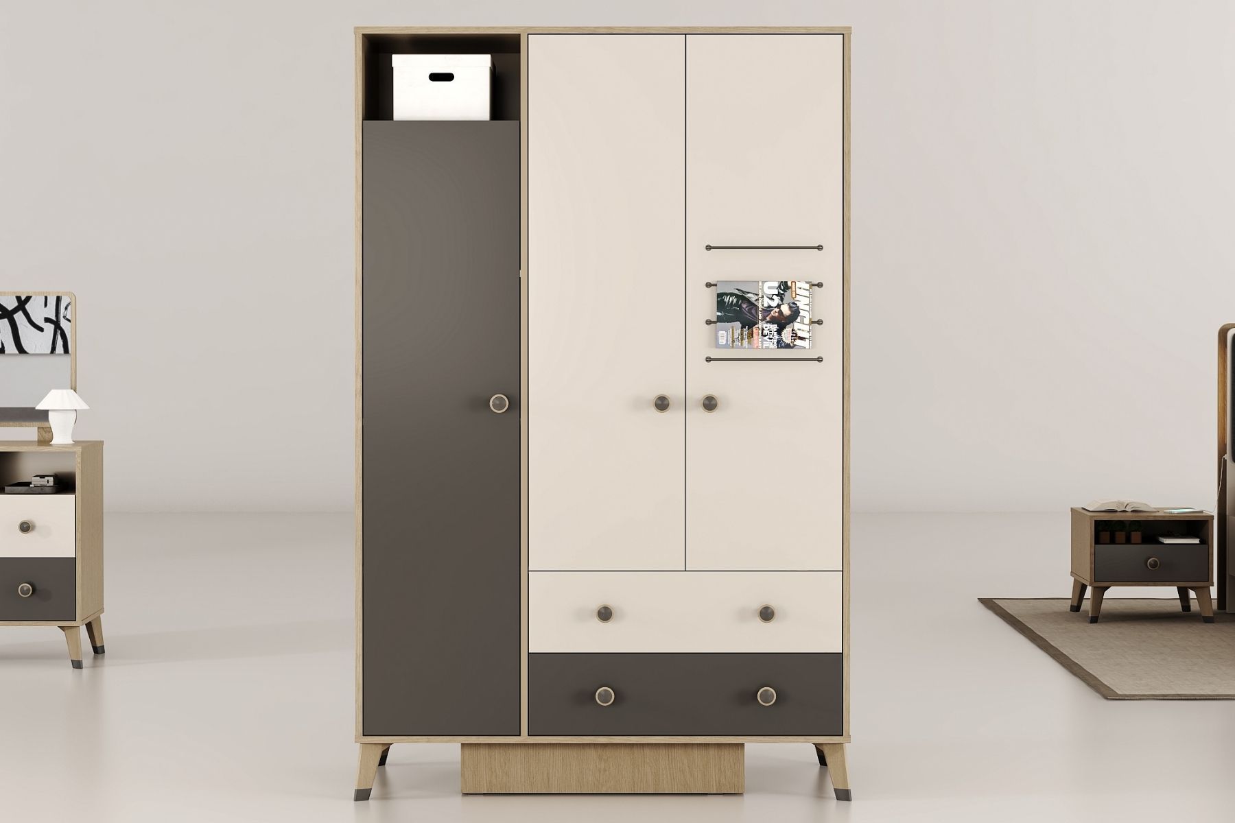 Nest 3 Kapılı Gardırop 