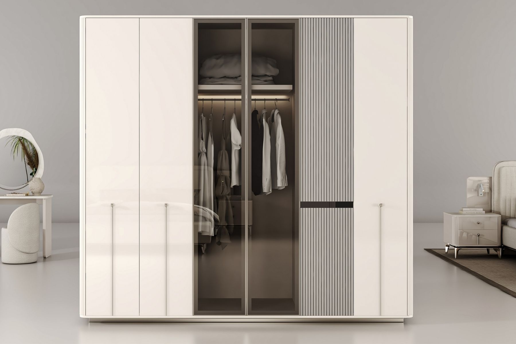 Lexus Reflekte Camlı Gardırop 