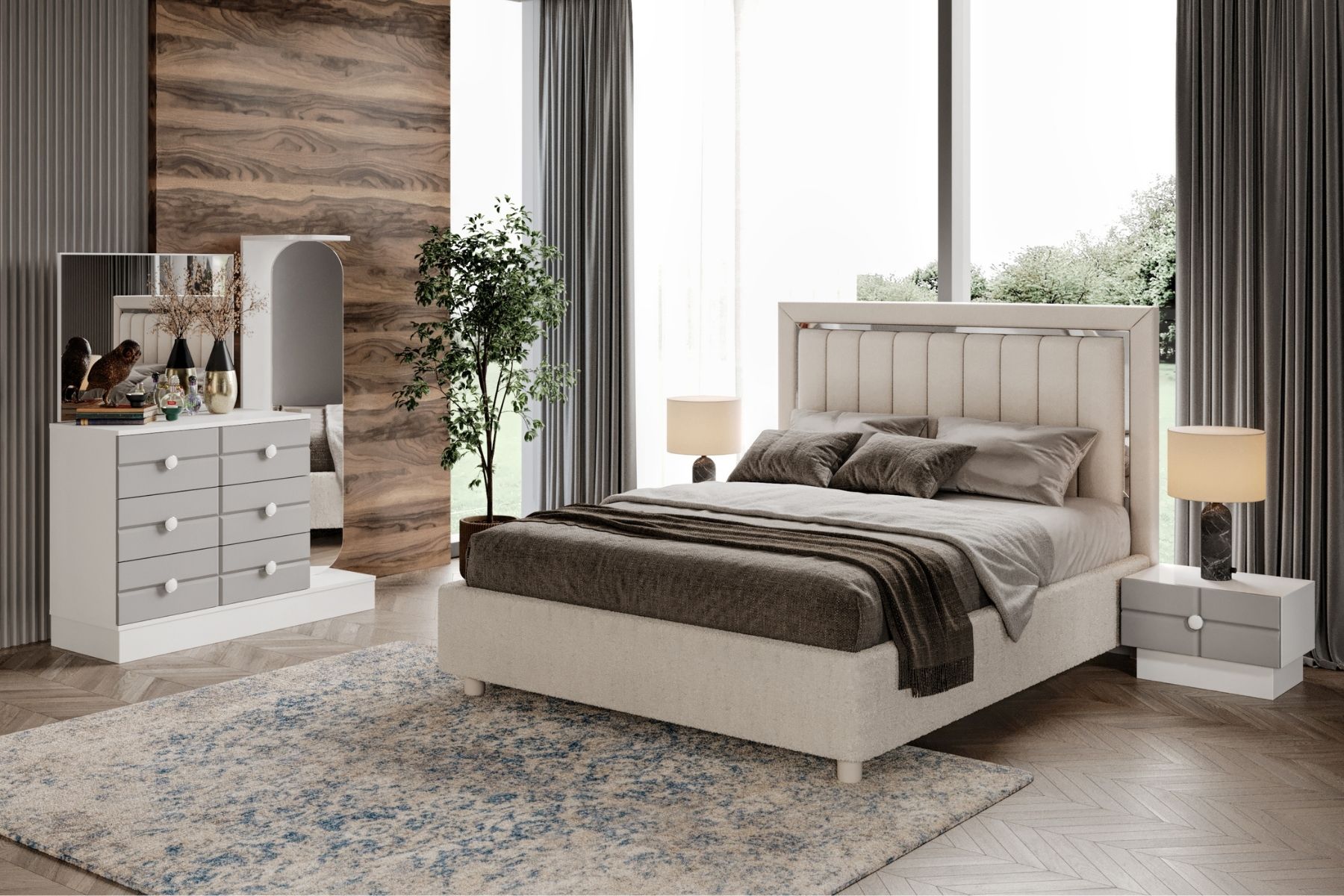 Adra Grey Yatak Odası Takımı