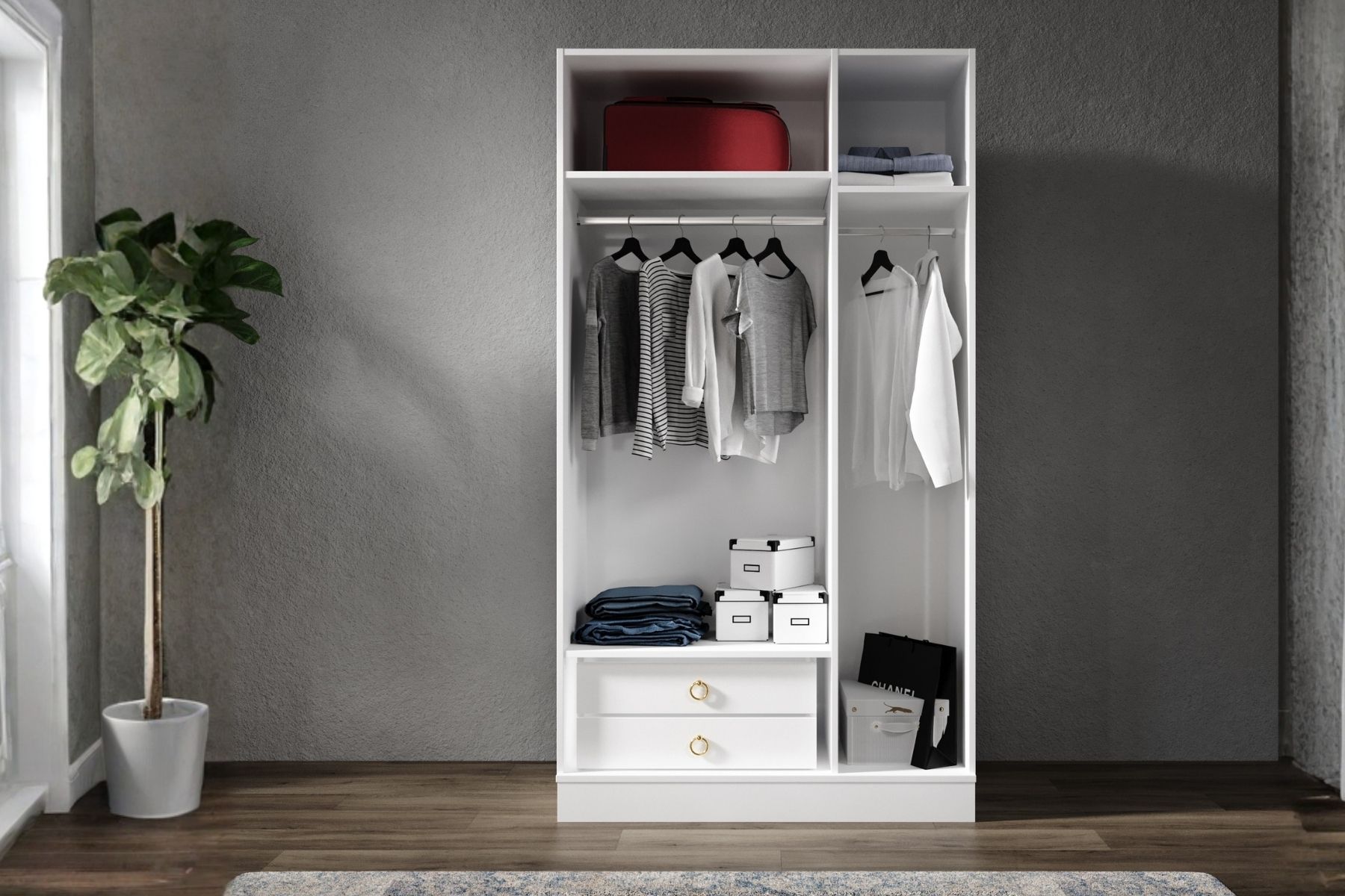 Lesse 3 Kapılı Aynalı Gardırop