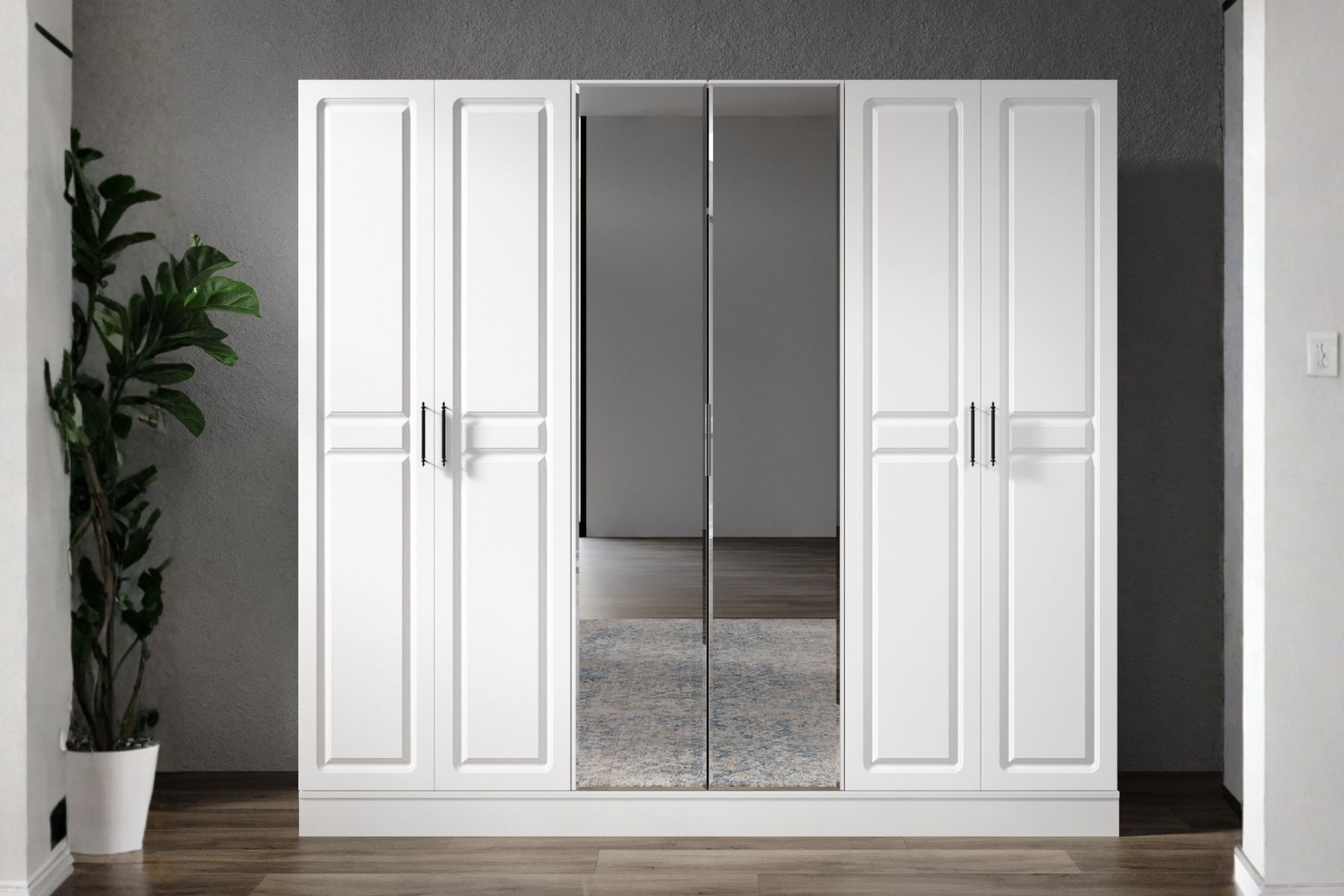 Lesse 6 Kapılı Aynalı Gardırop