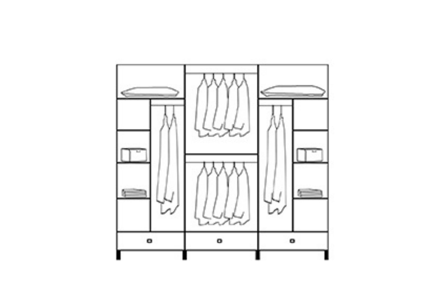 Pars 6 Kapılı Gardırop 