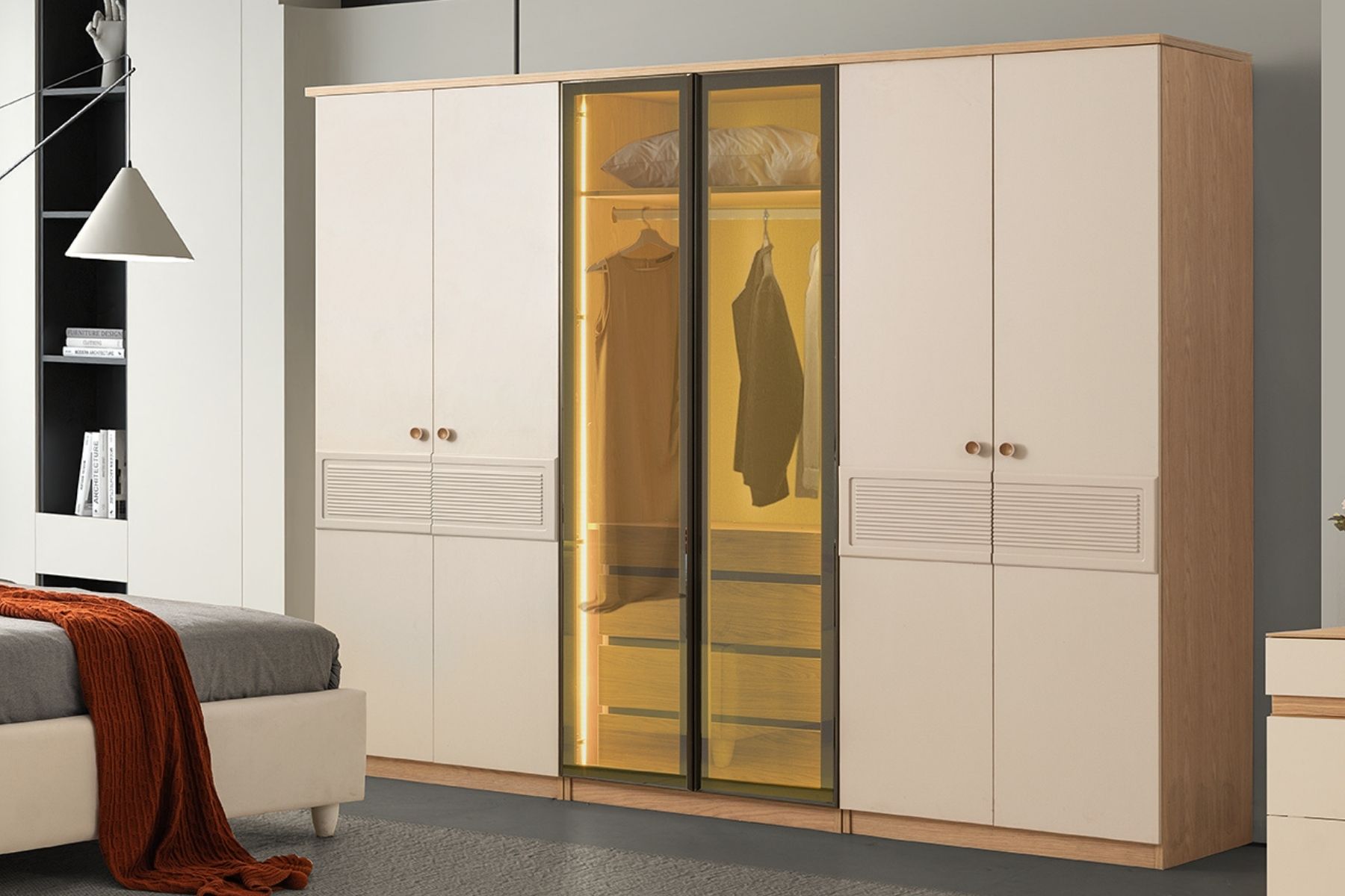 Lanis 6 Kapılı Reflekte Camlı Gardırop 