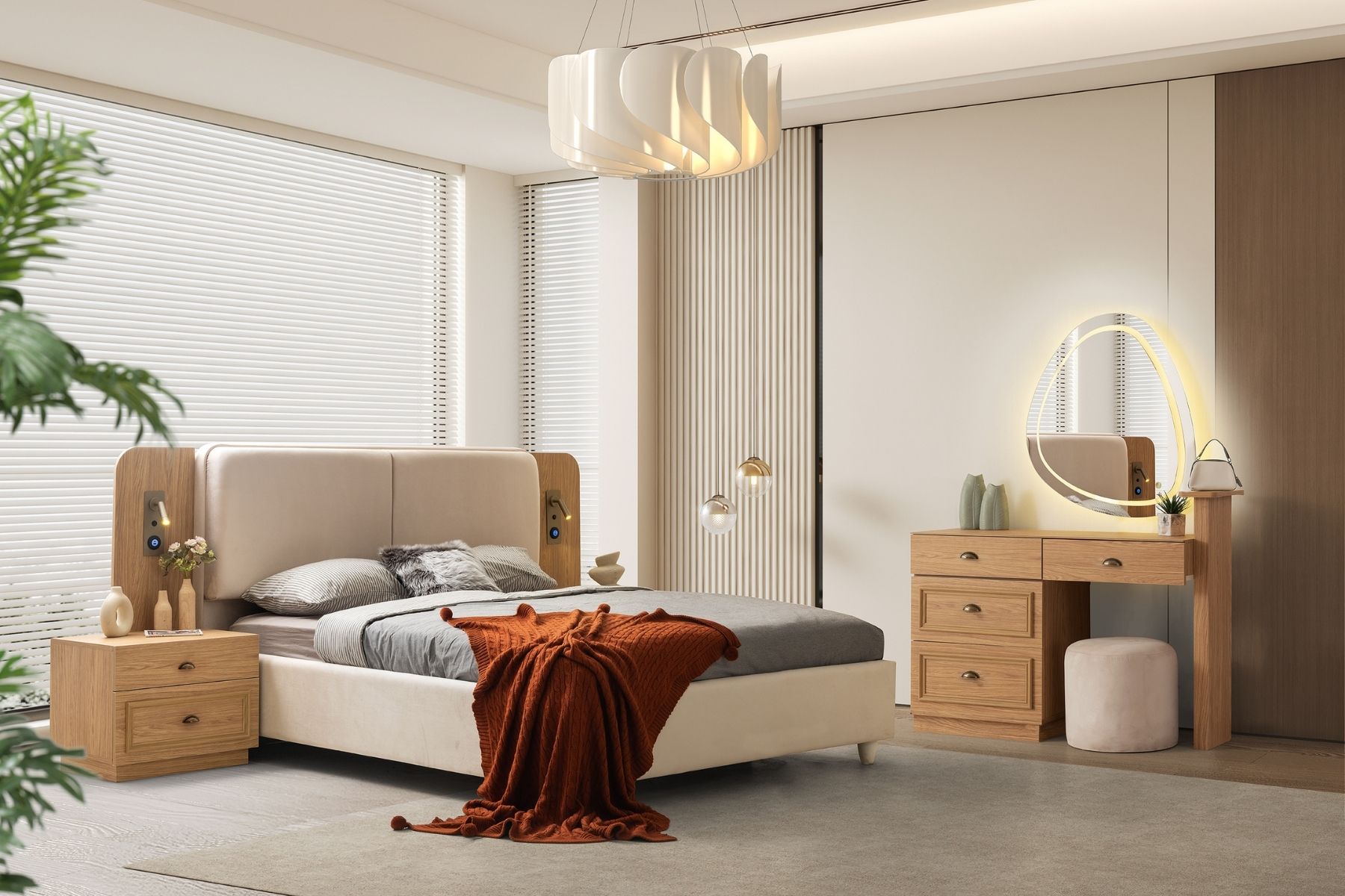 Merlin 6 Kapılı 2 Reflekte Camlı Yatak Odası Takımı 