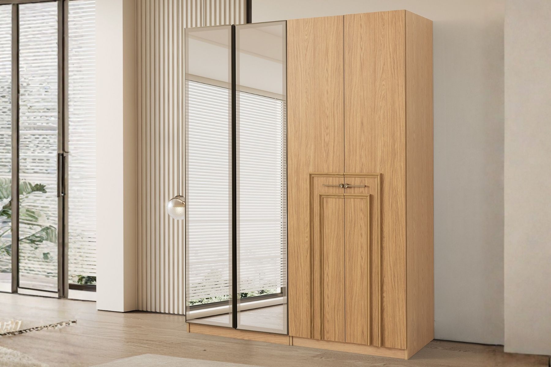 Katre 4 Kapılı Reflekte Camlı Gardırop