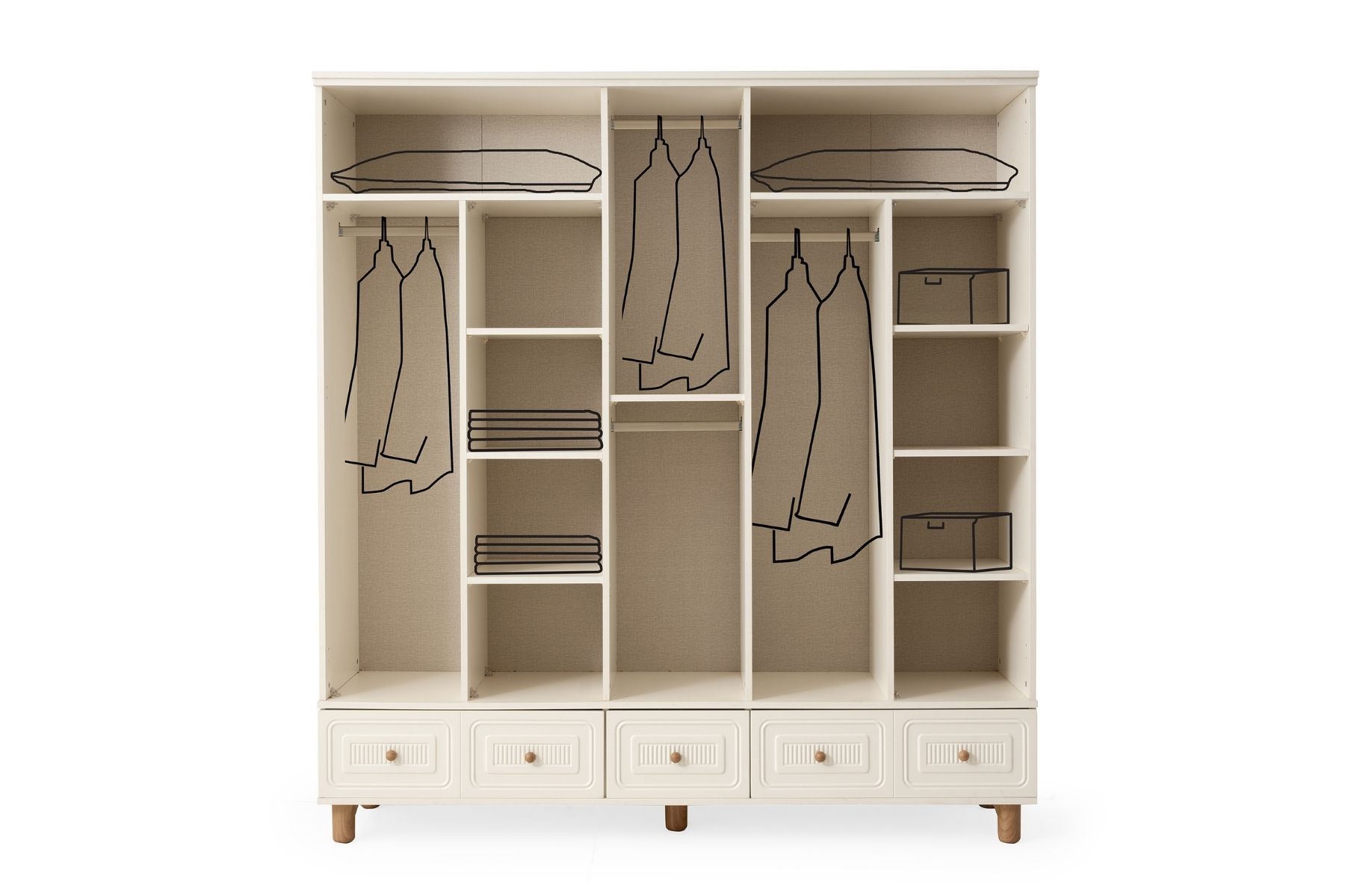 Solt 5 Kapılı Gardırop 