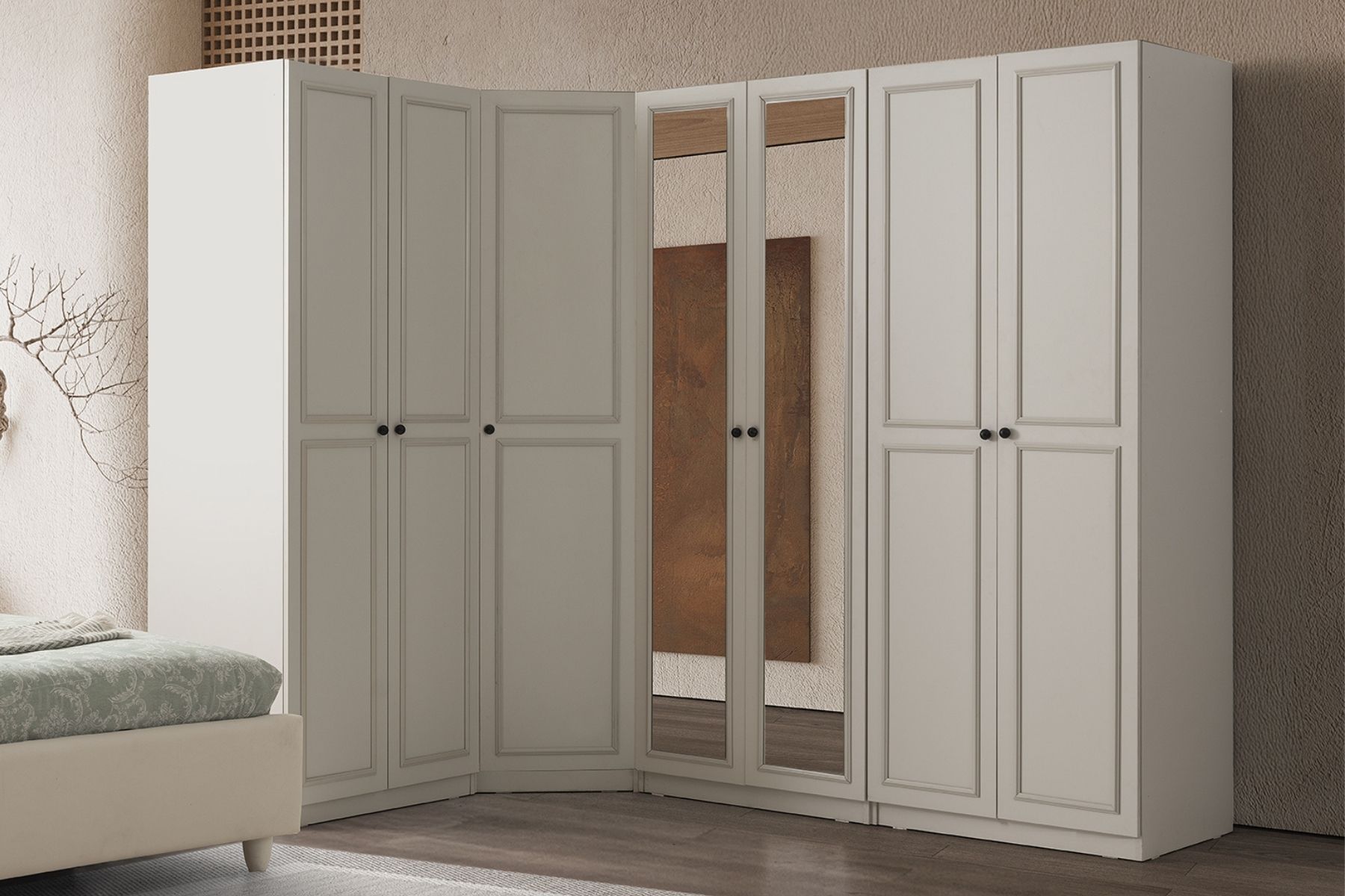 Lenta Aynalı Köşe Gardırop 