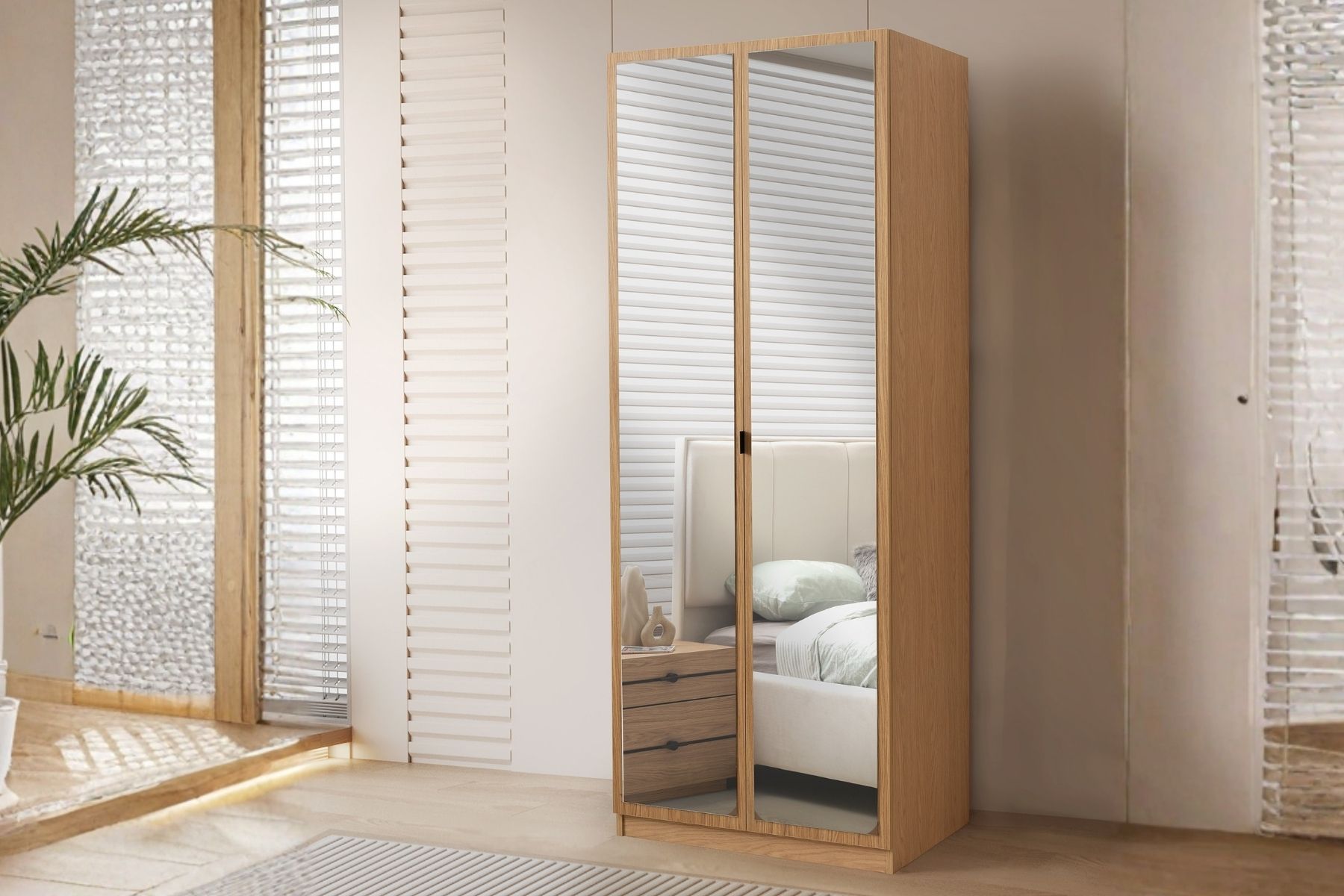 Keops 2 Kapılı Aynalı Gardırop