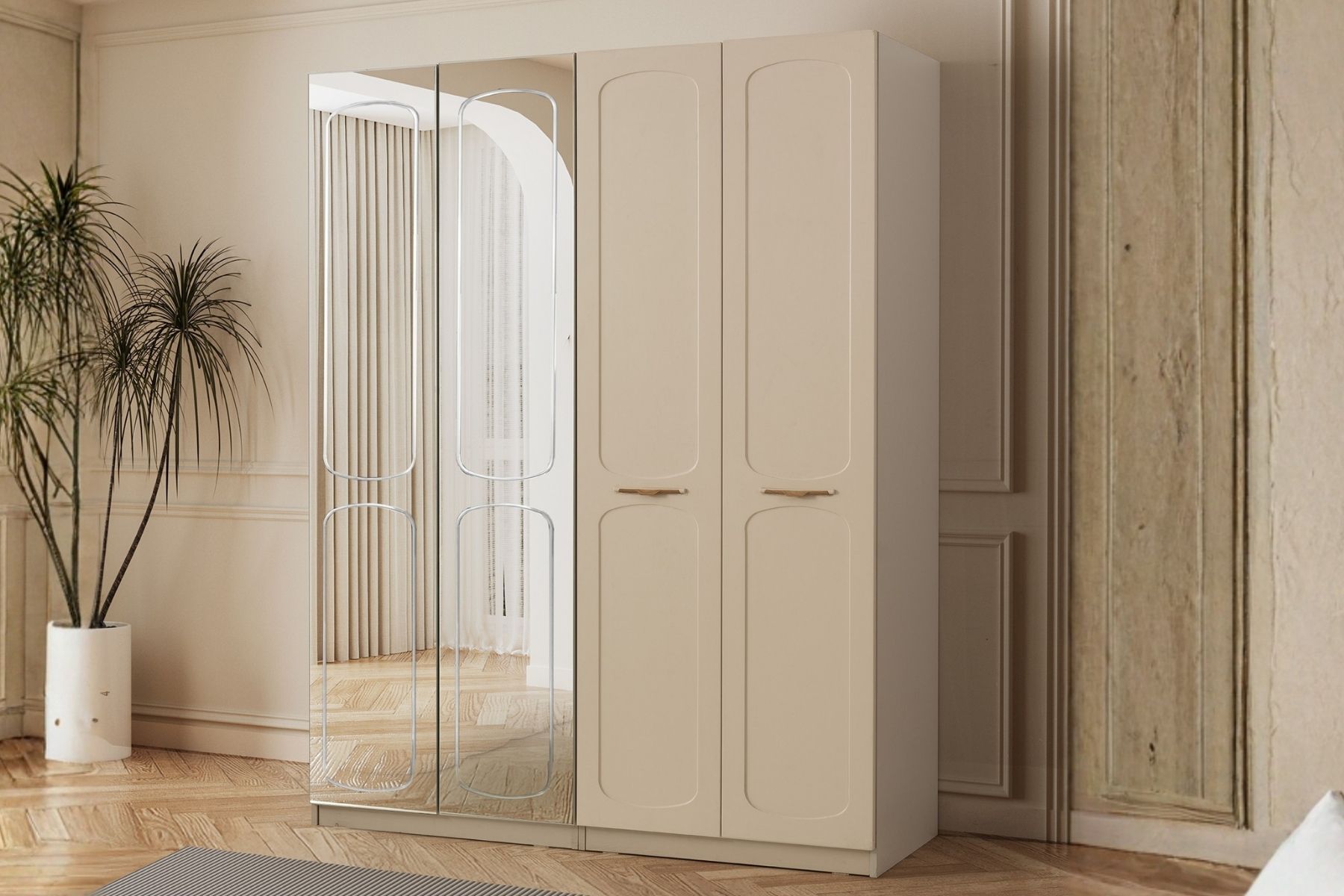 Ravon 4 Kapılı Aynalı Gardırop 