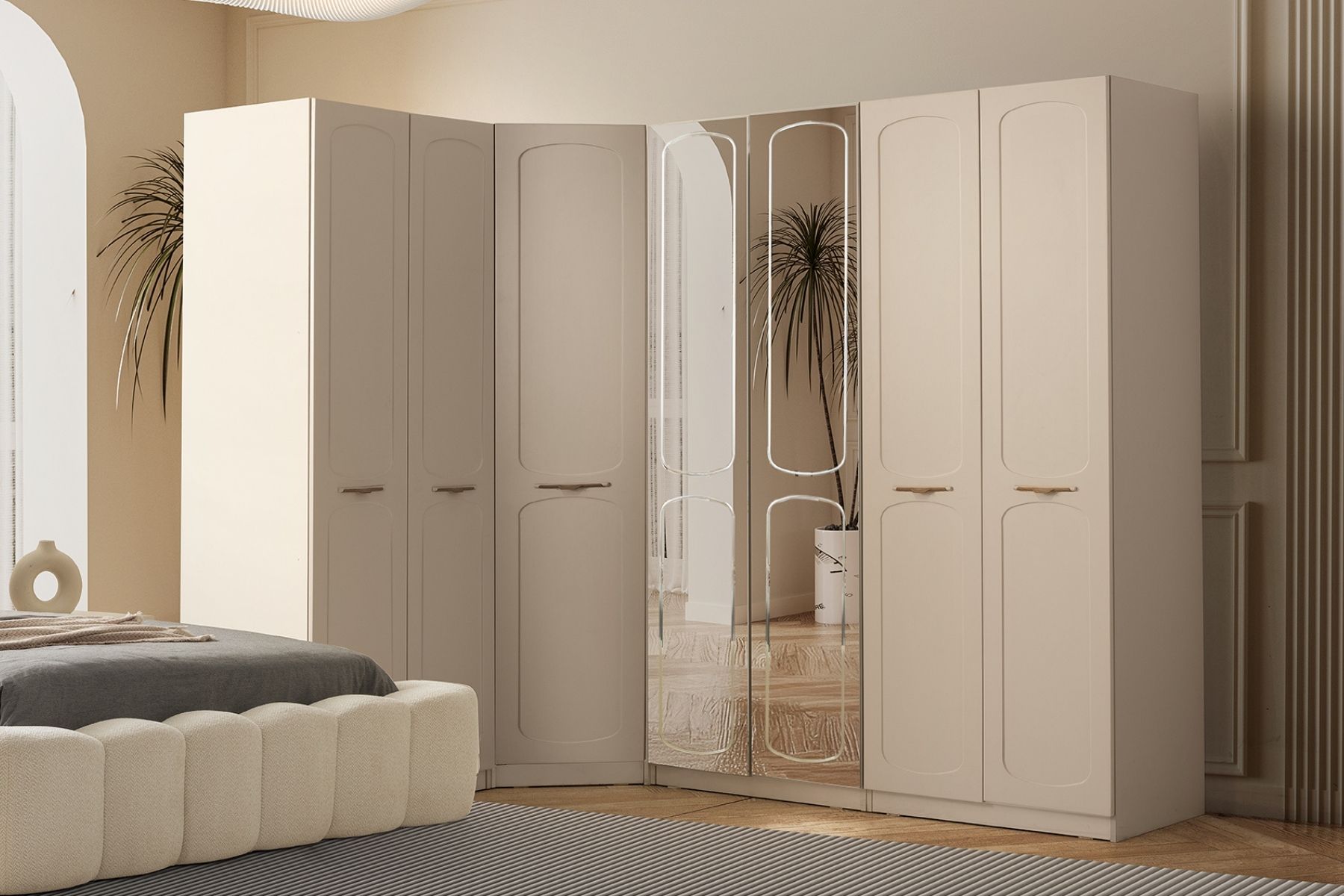 Ravon Aynalı Köşe Gardırop 