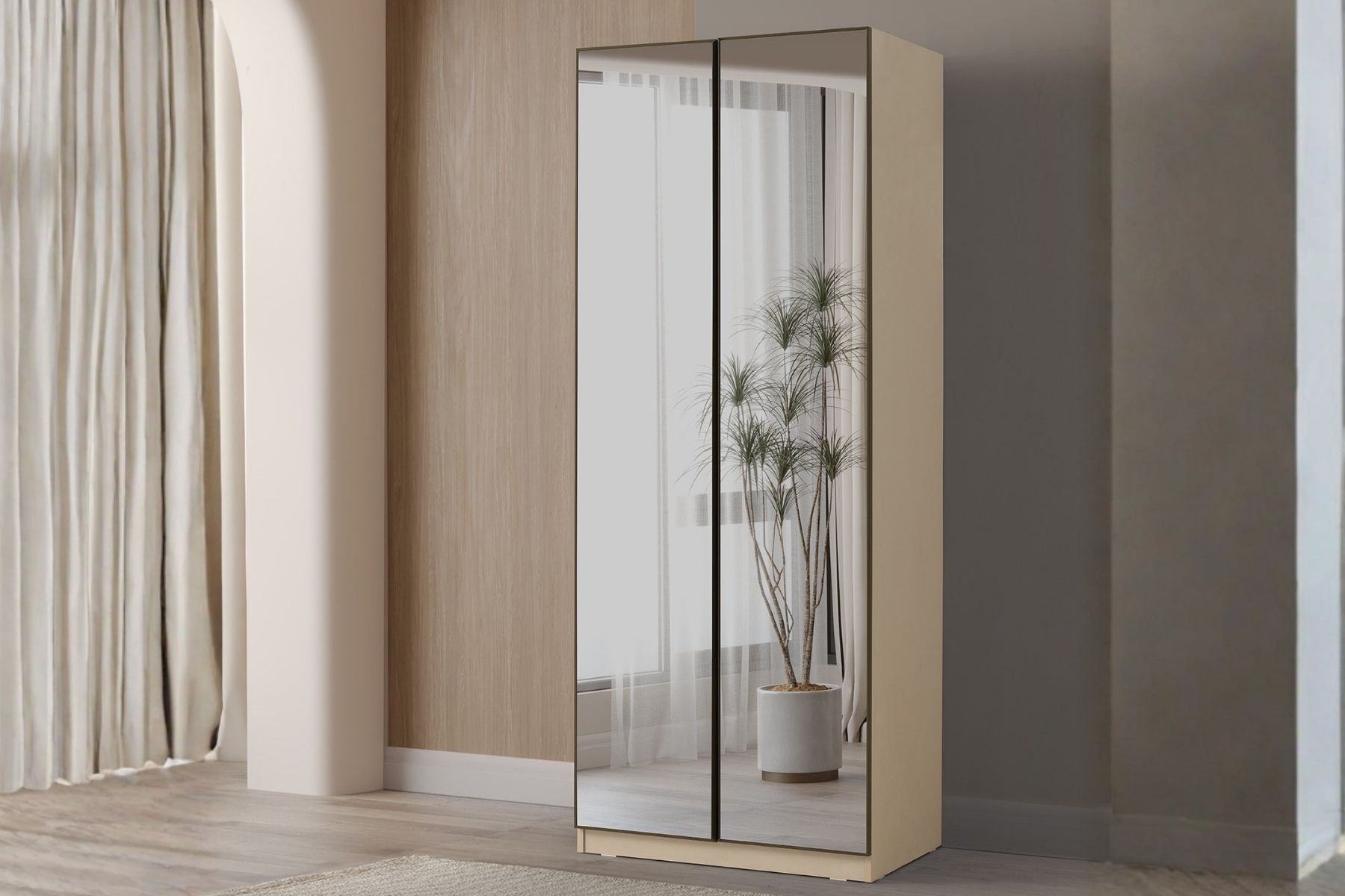 Strada 2 Kapılı Reflekte Camlı Gardırop 