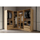 Bend Walnut 7 Kapılı Reflekte Camlı Köşe Gardırop