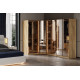 Bend Walnut 7 Kapılı Reflekte Camlı Köşe Gardırop
