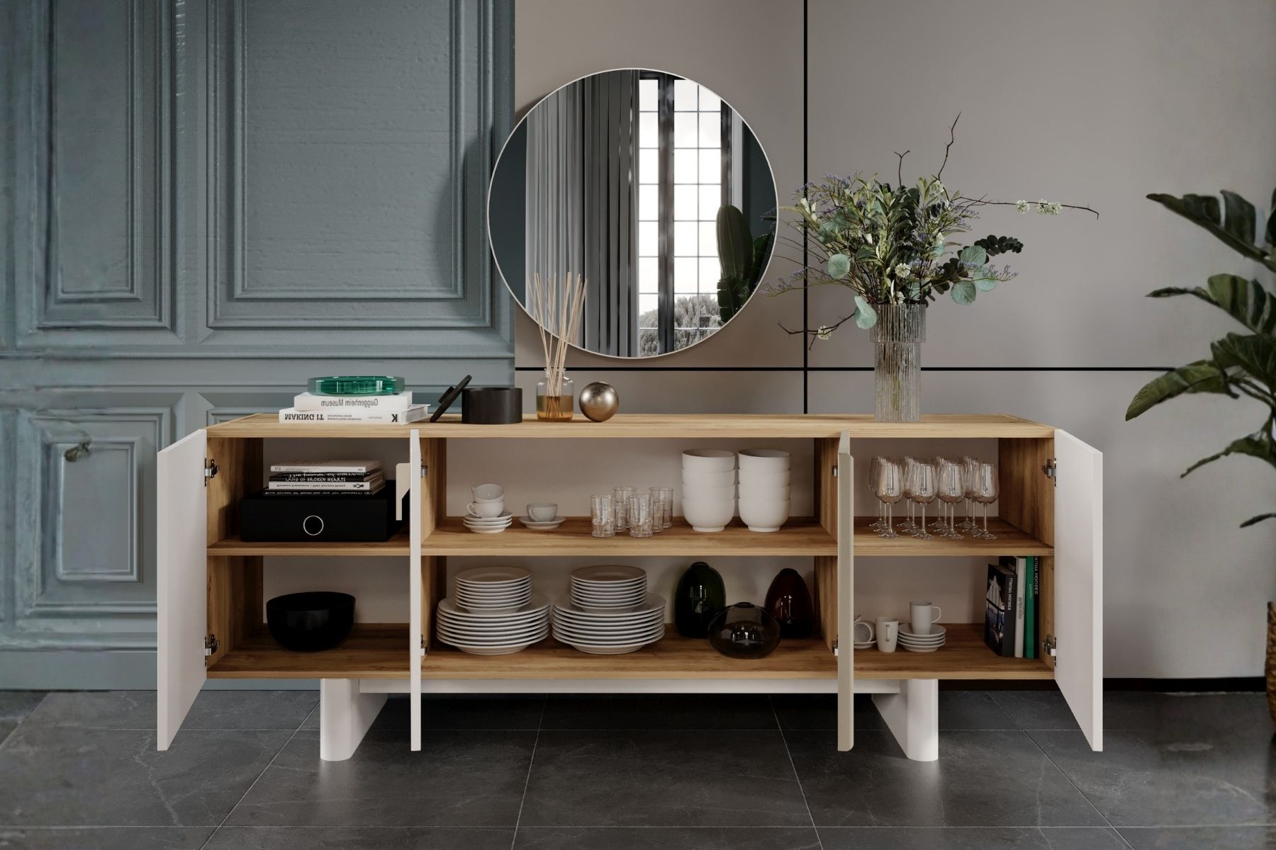 Bend Walnut Konsol