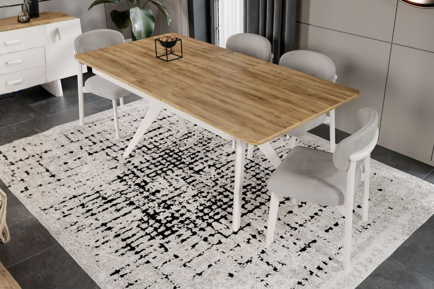 Bend Walnut Yemek Odası Takımı 