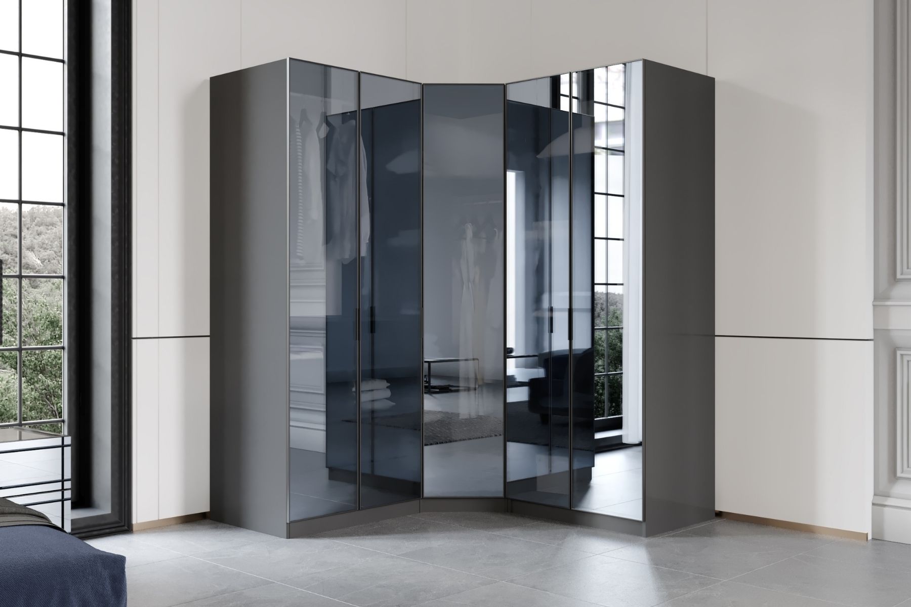 Roof 5 Kapılı Köşe Gardırop