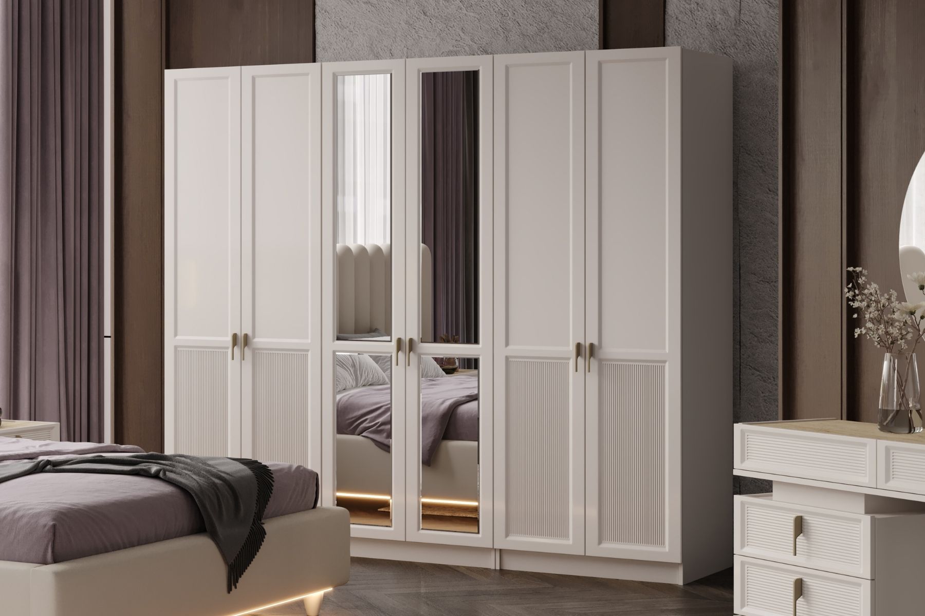 Lavita 6 Kapılı Aynalı Gardırop 