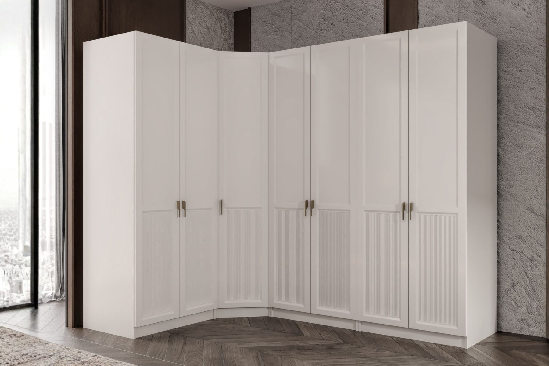 Lavita 7 Kapılı Köşe Gardırop 