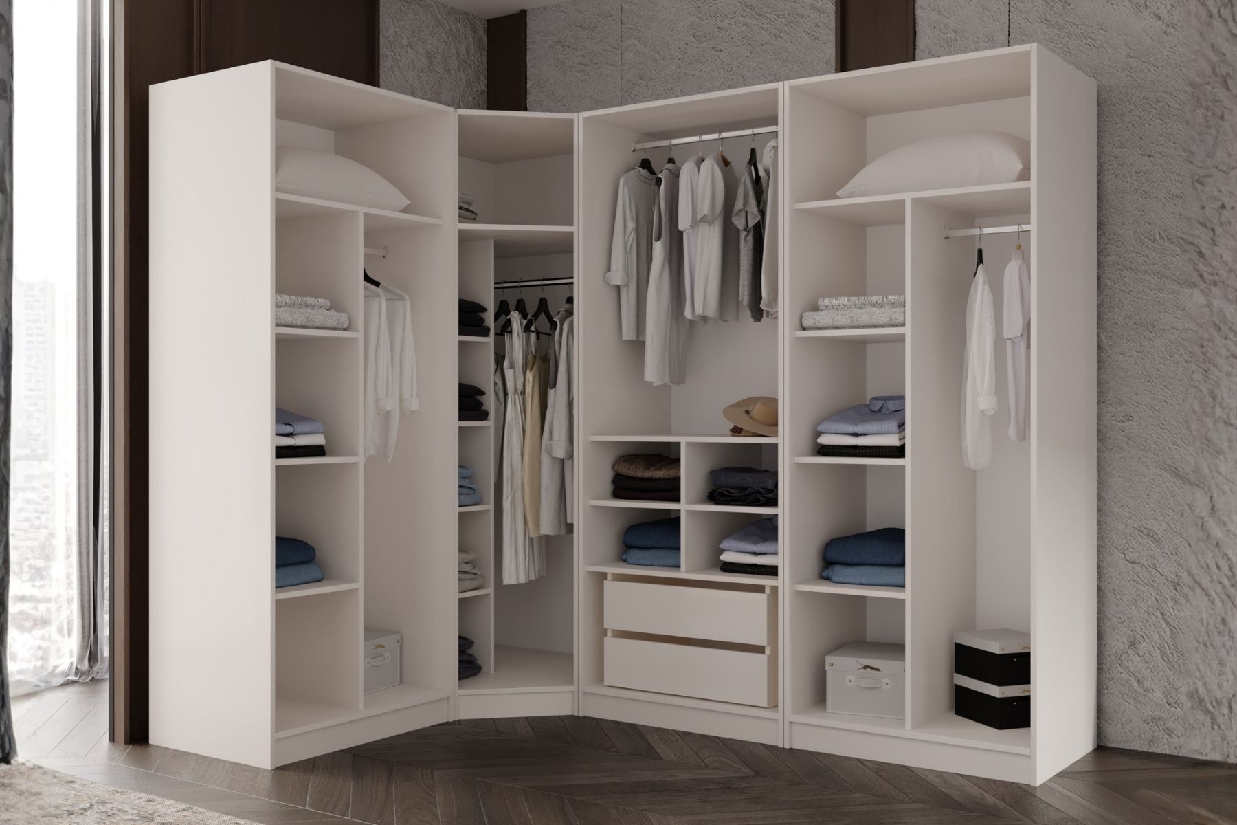 Lavita 7 Kapılı Köşe Gardırop 