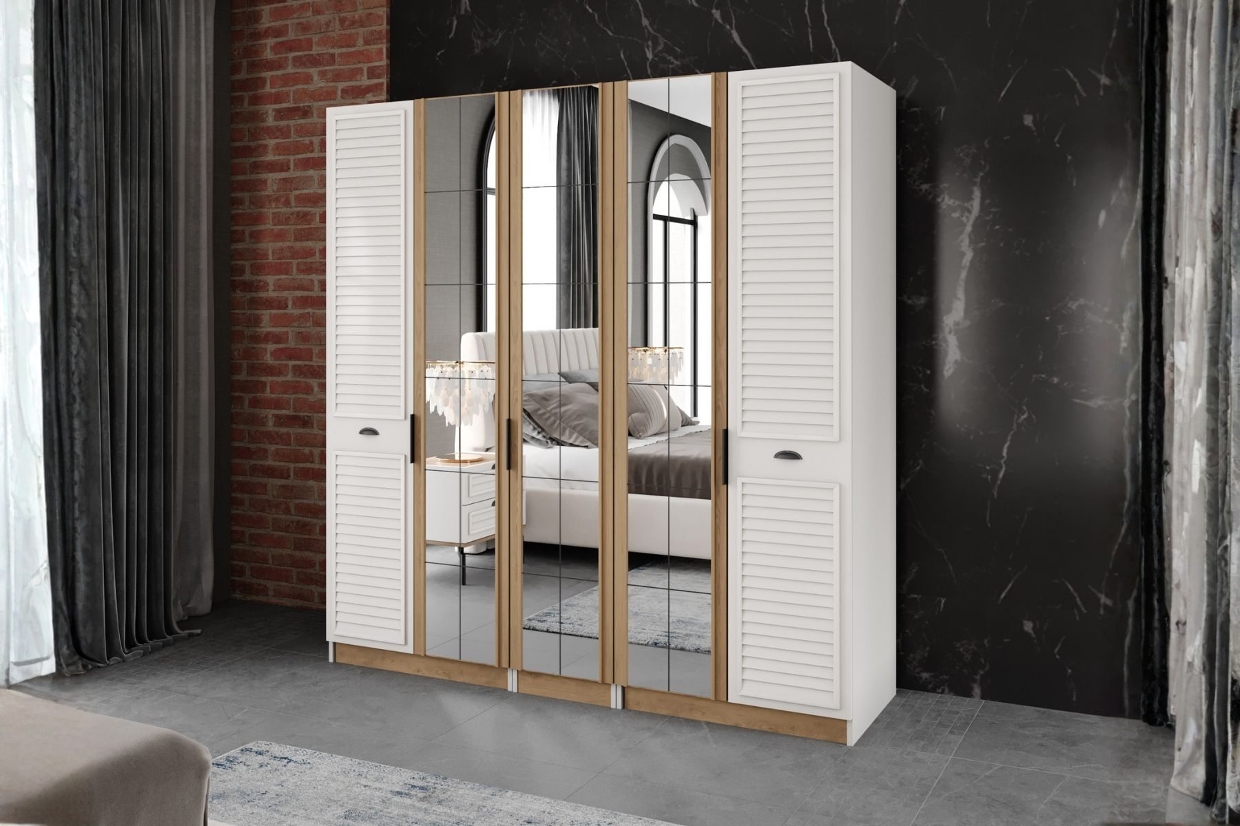 Dras 5 Kapılı 3 Aynalı Gardırop