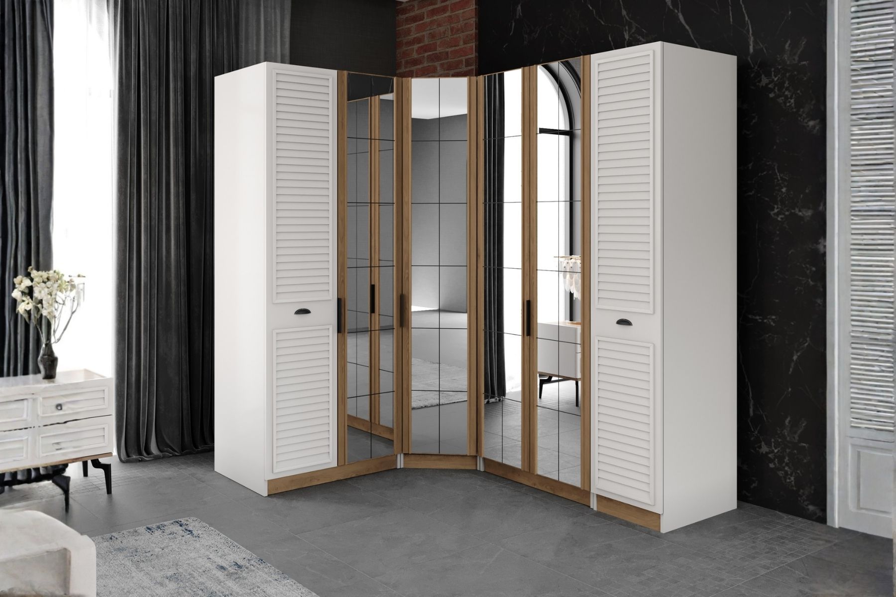 Dras 6 Kapılı Köşe Gardırop