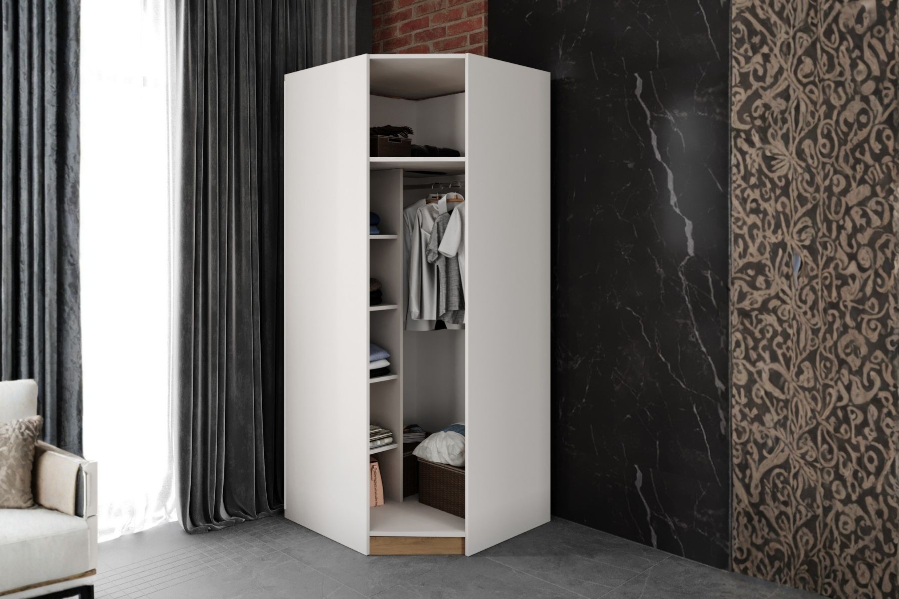 Dras 6 Kapılı Köşe Gardırop