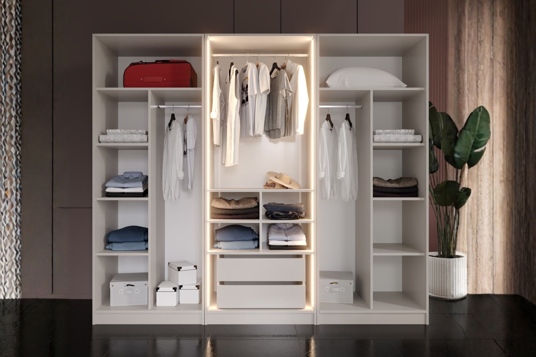 Soul 6 Kapılı Reflekte Camlı Gardırop 