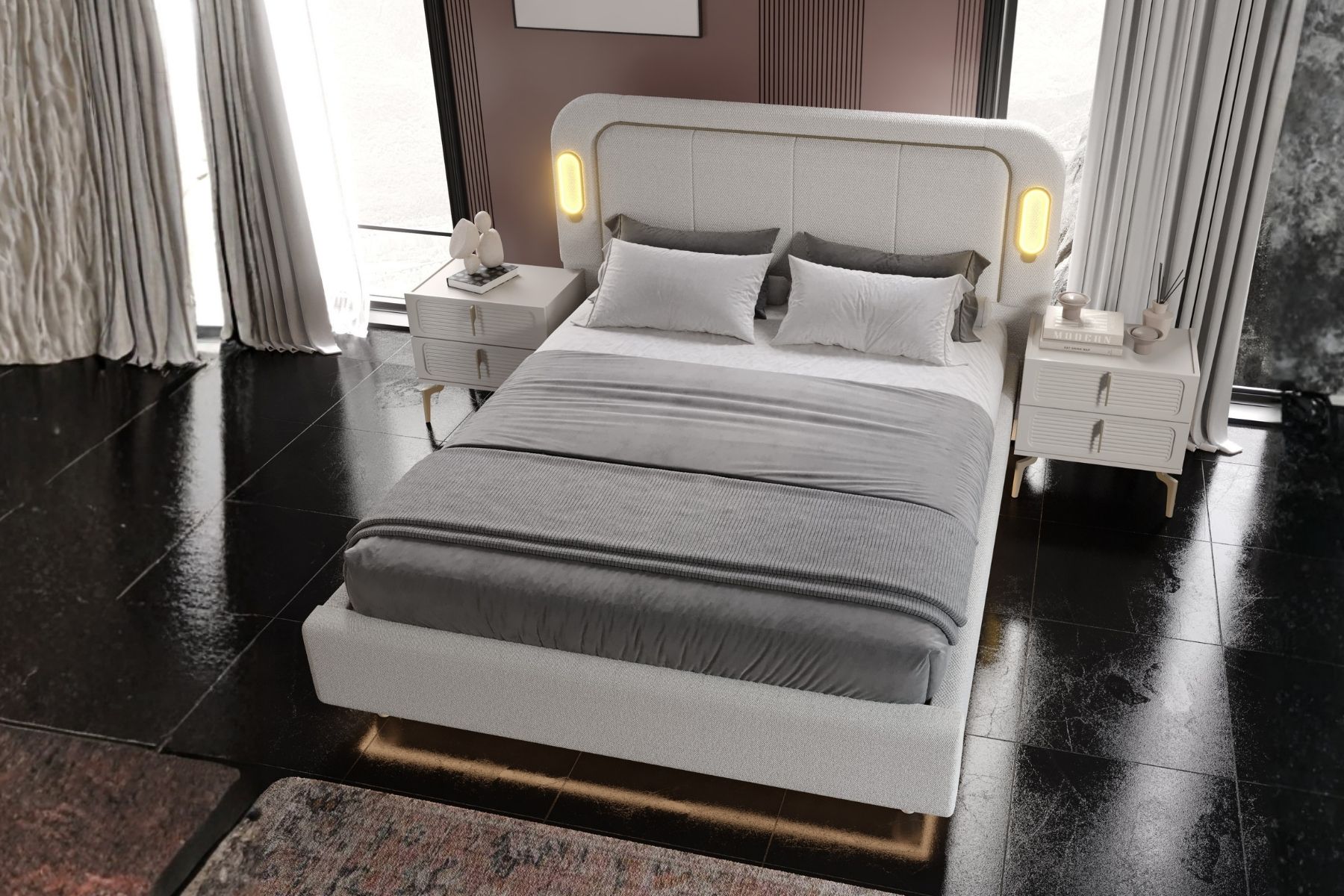 Soul 6 Kapılı Reflekte Camlı Yatak Odası Takımı