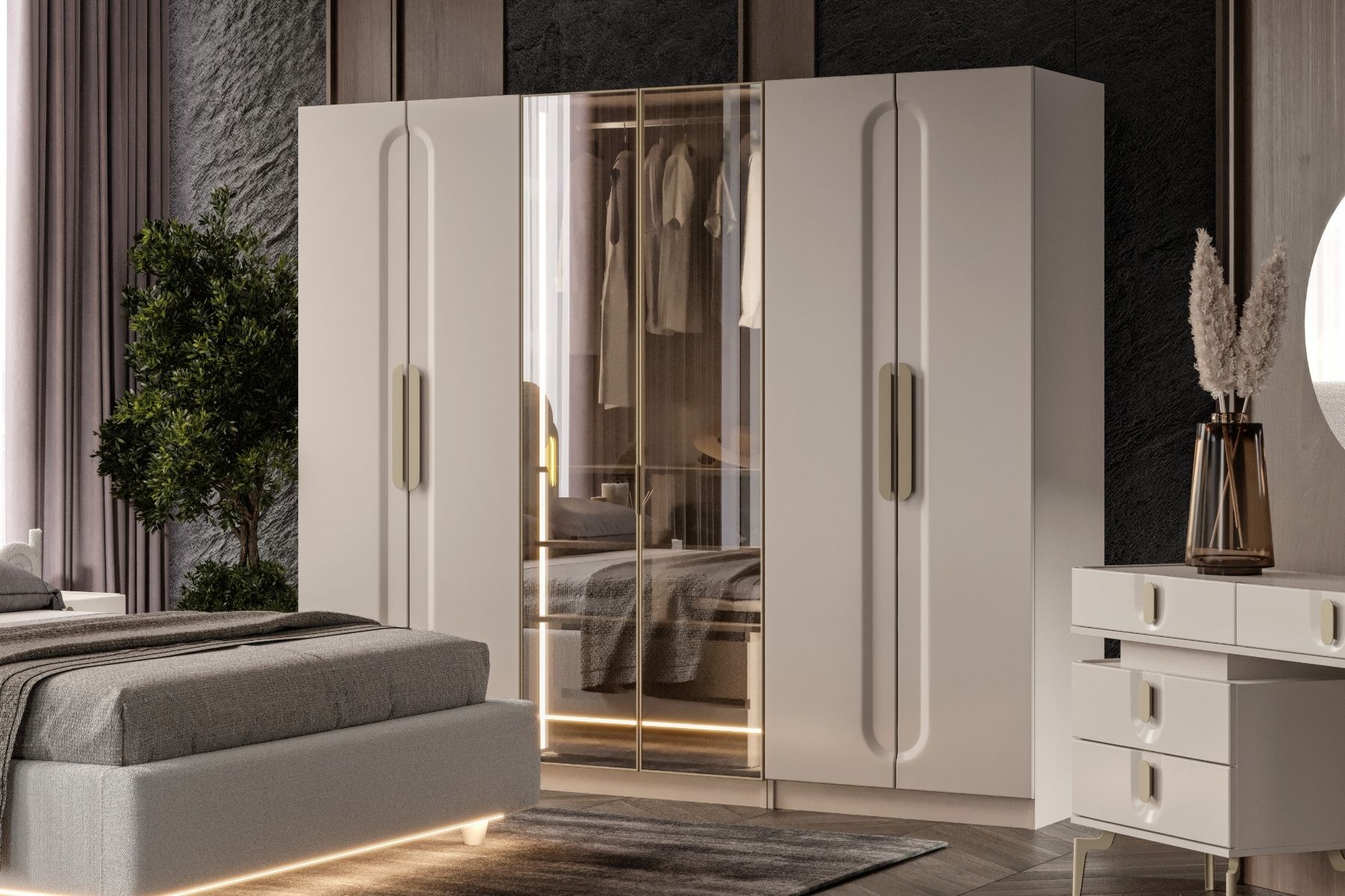 Artos 6 Kapılı Reflekte Camlı Gardırop